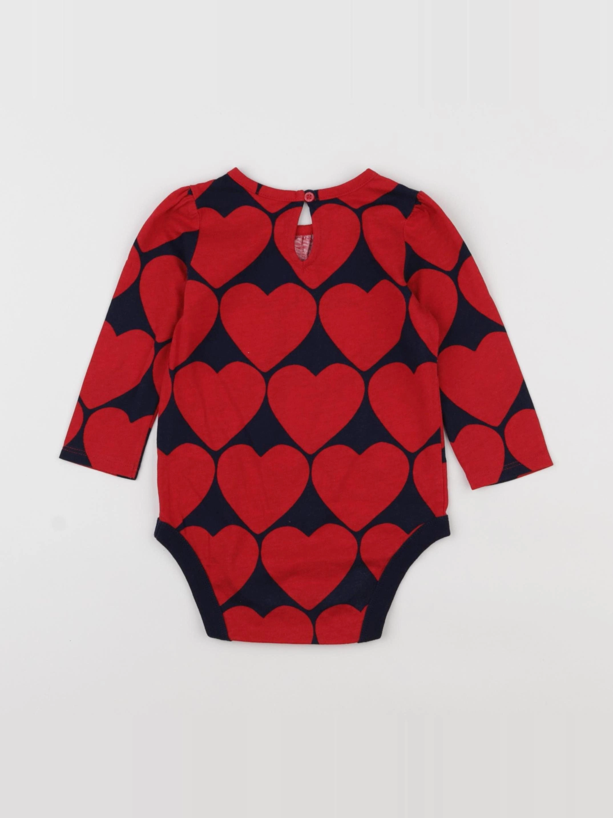 GAP - body rouge - 6/12 mois