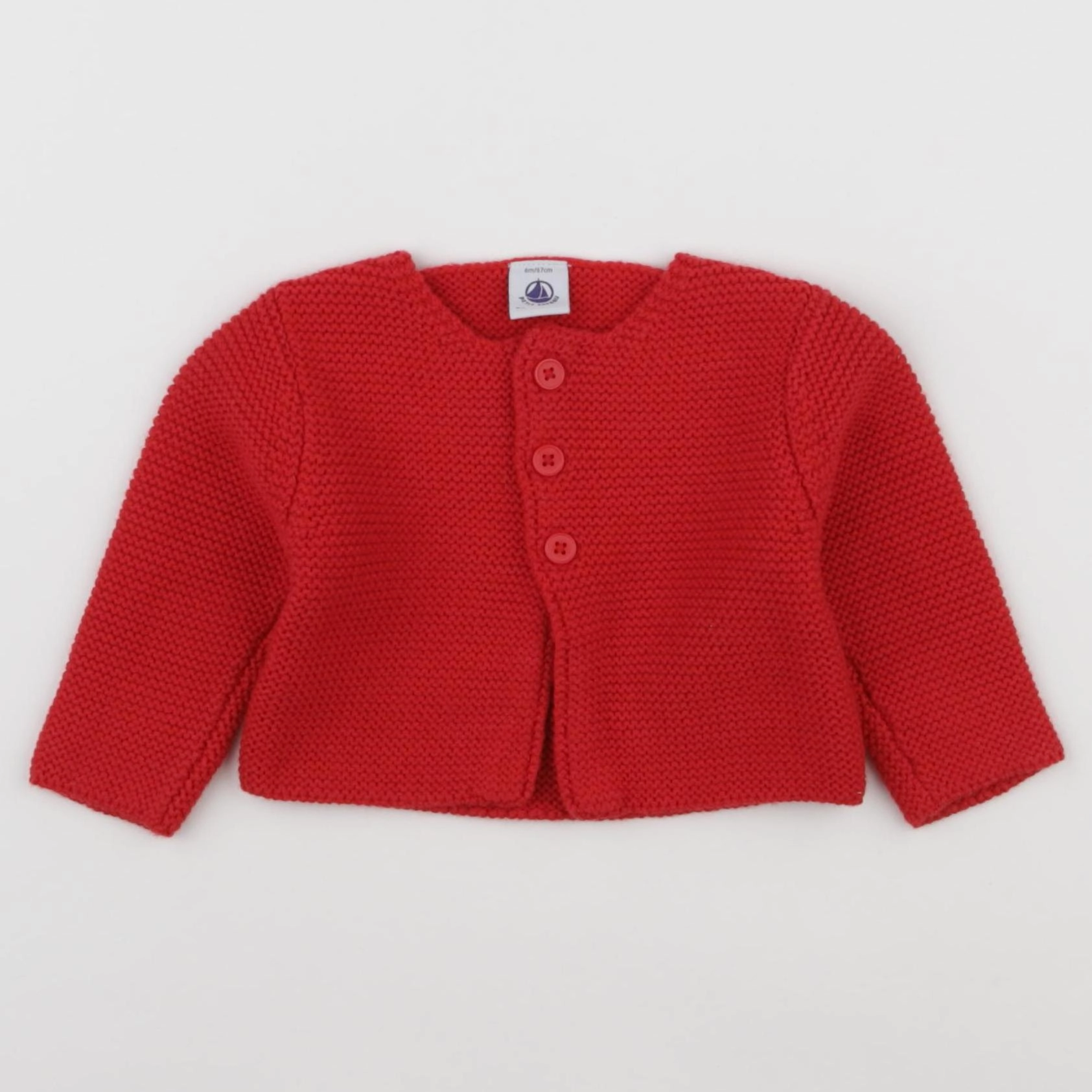Petit Bateau - gilet rouge - 6 mois