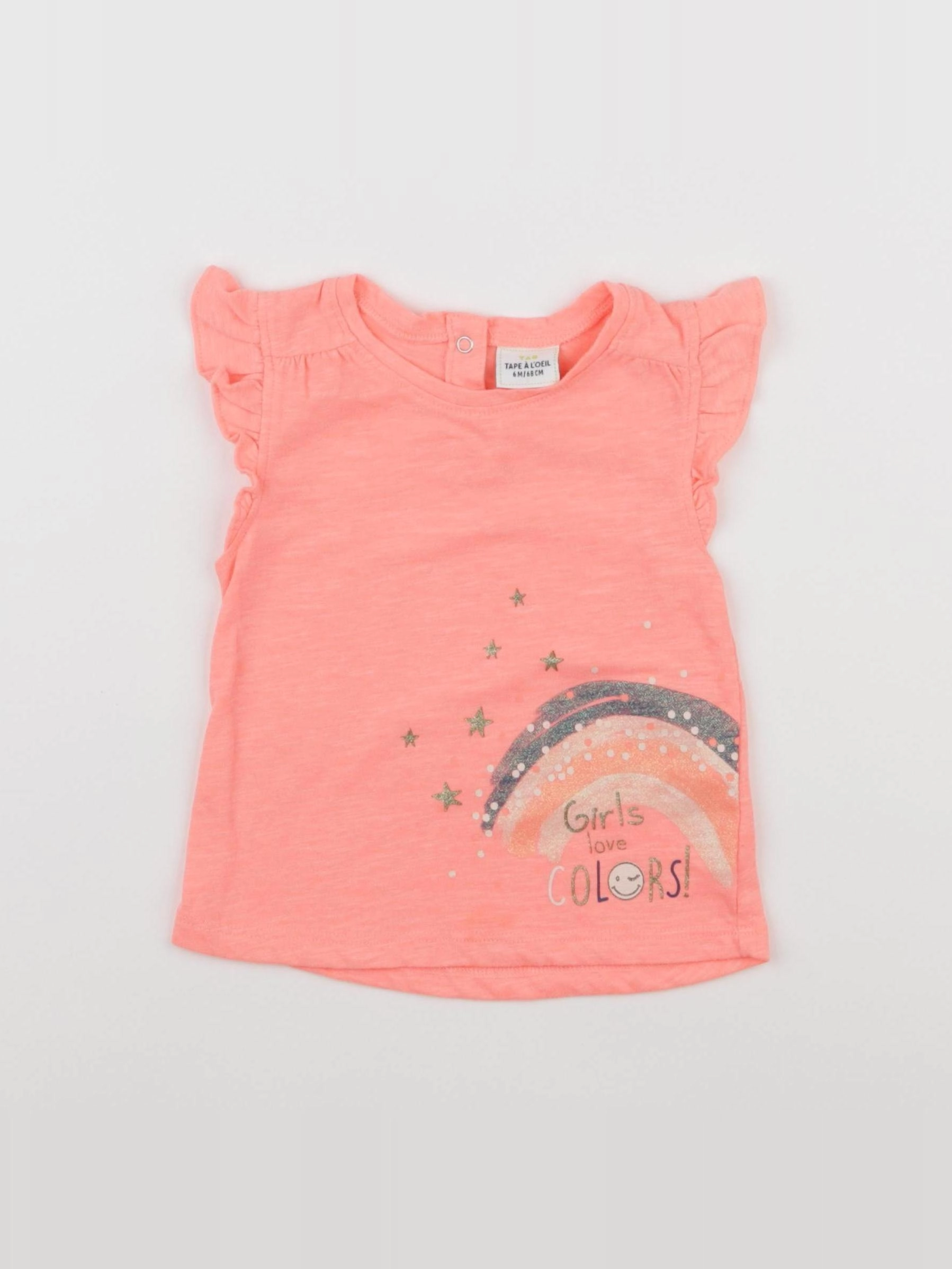 Tape à l'oeil - tee-shirt orange - 6 mois