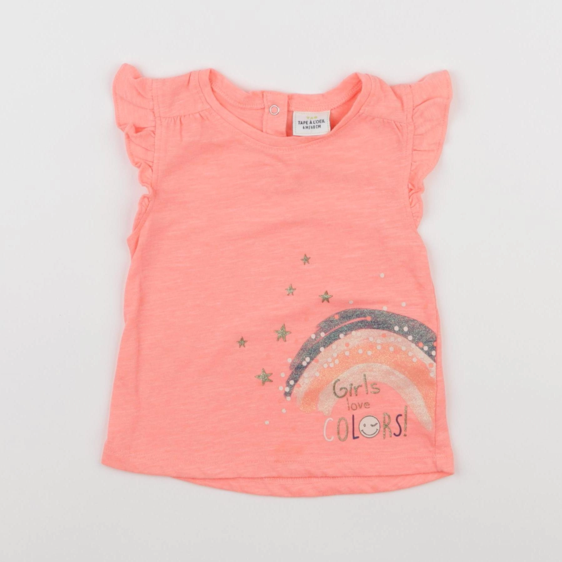 Tape à l'oeil - tee-shirt orange - 6 mois