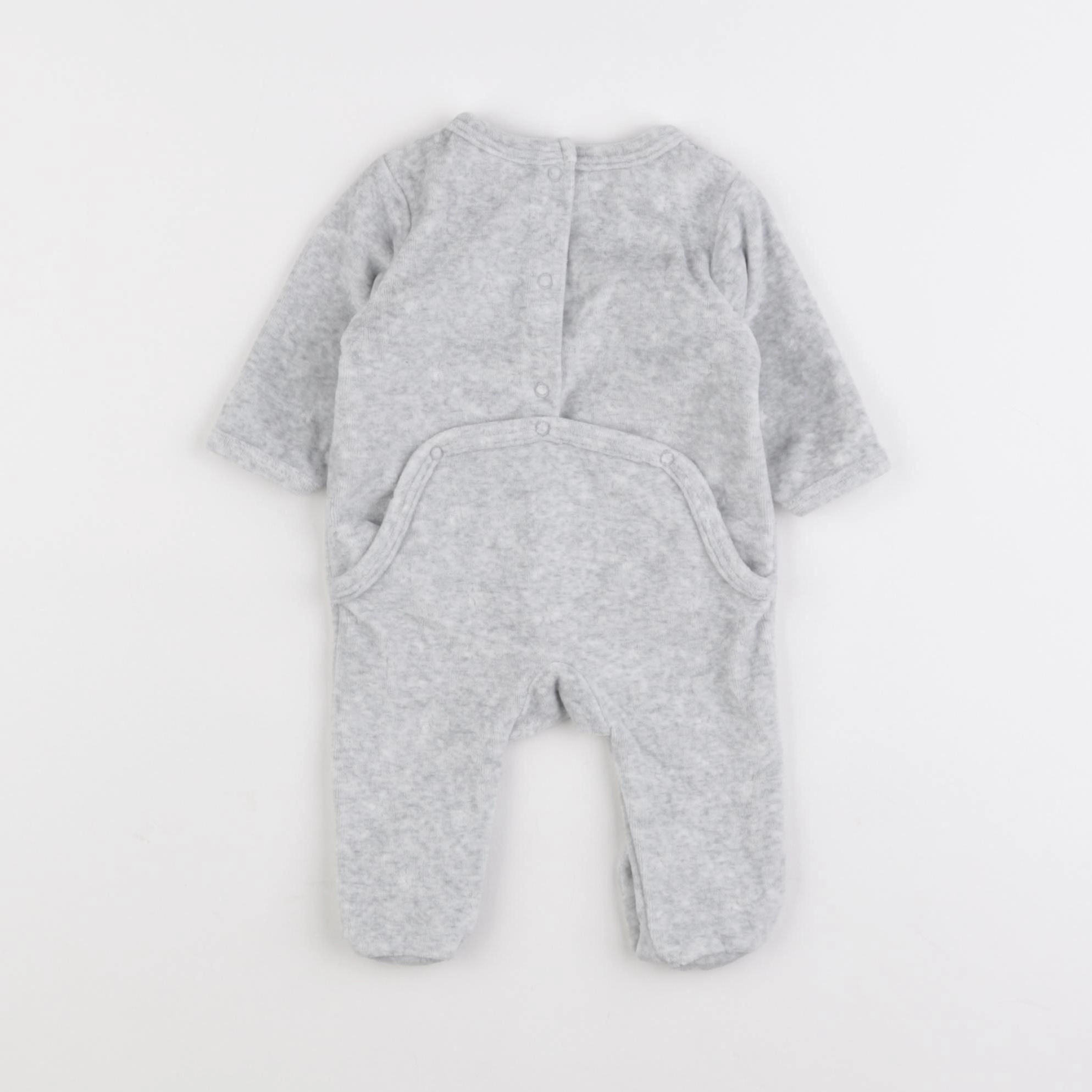 Vertbaudet - pyjama velours gris - 1 mois