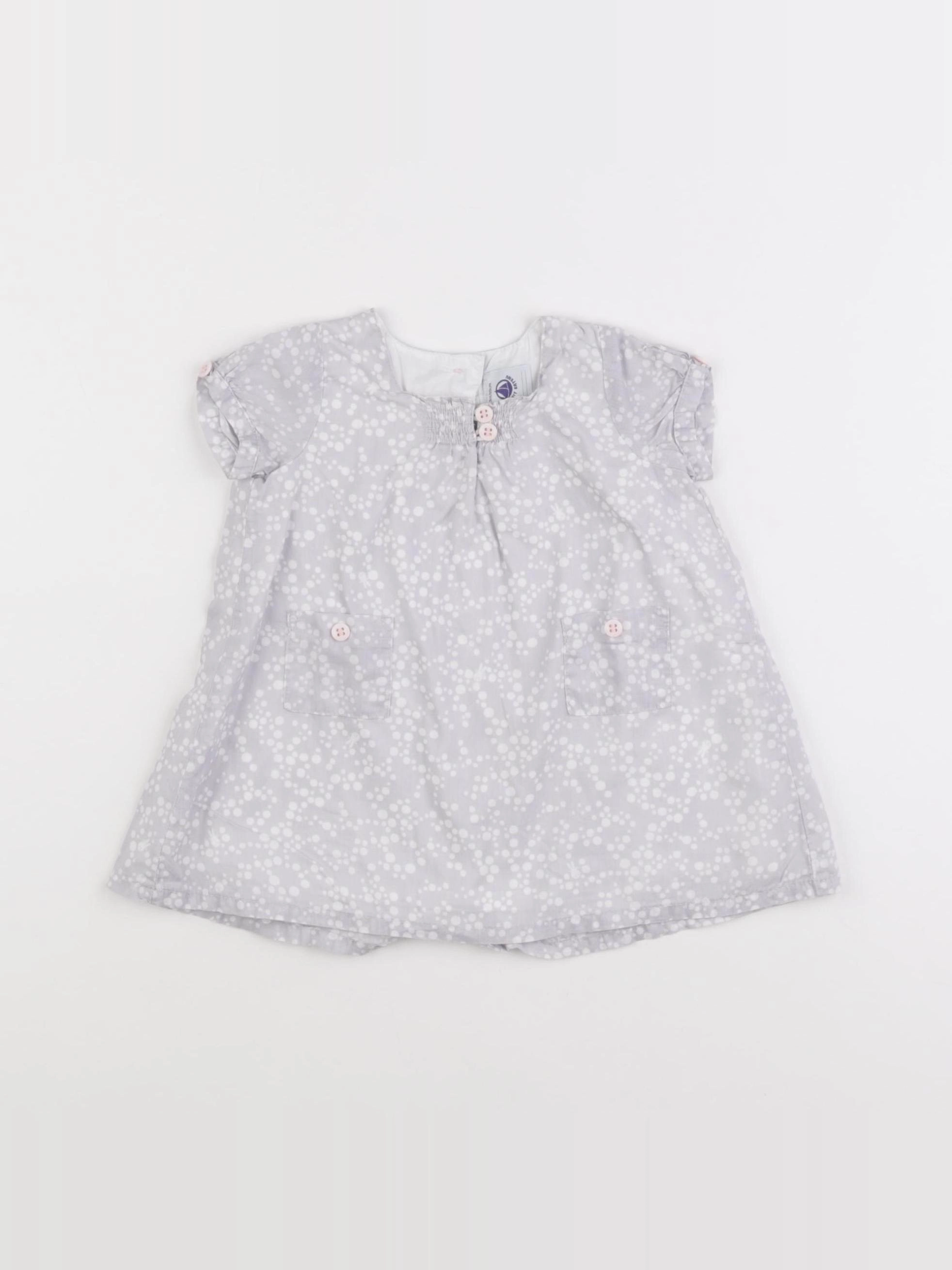 Petit Bateau - robe gris - 3 mois