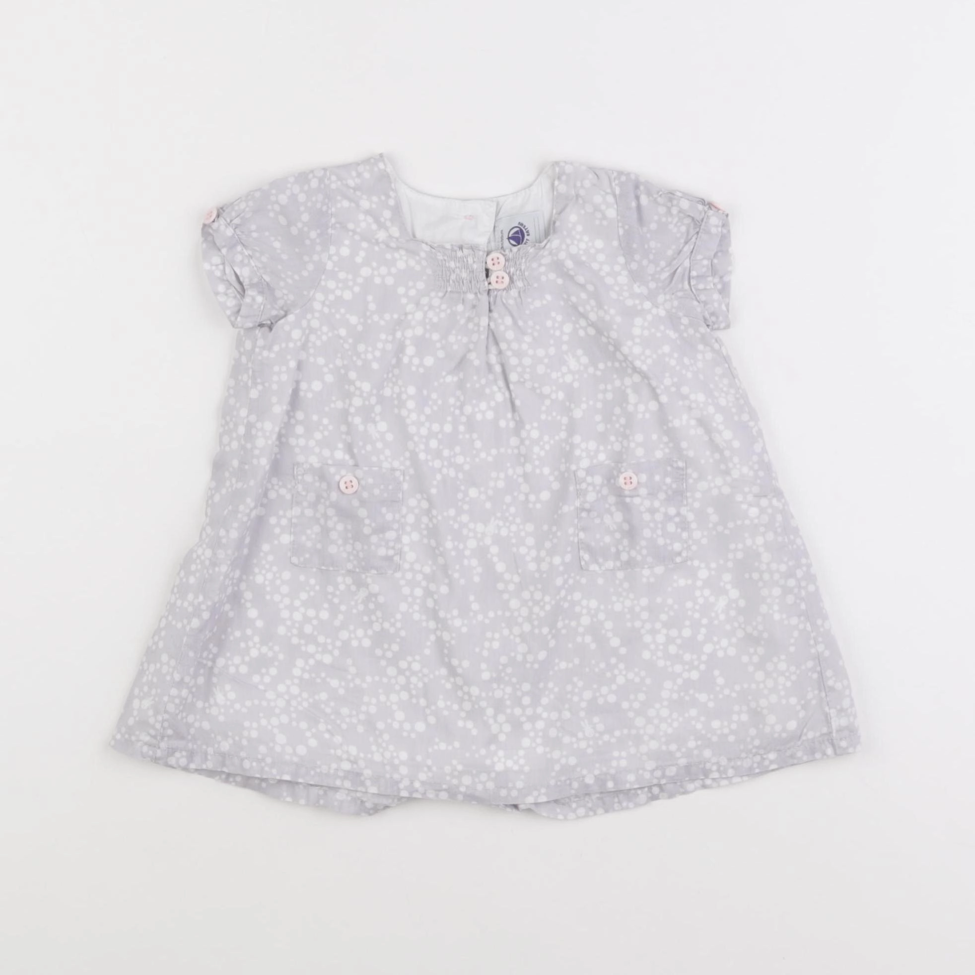 Petit Bateau - robe gris - 3 mois