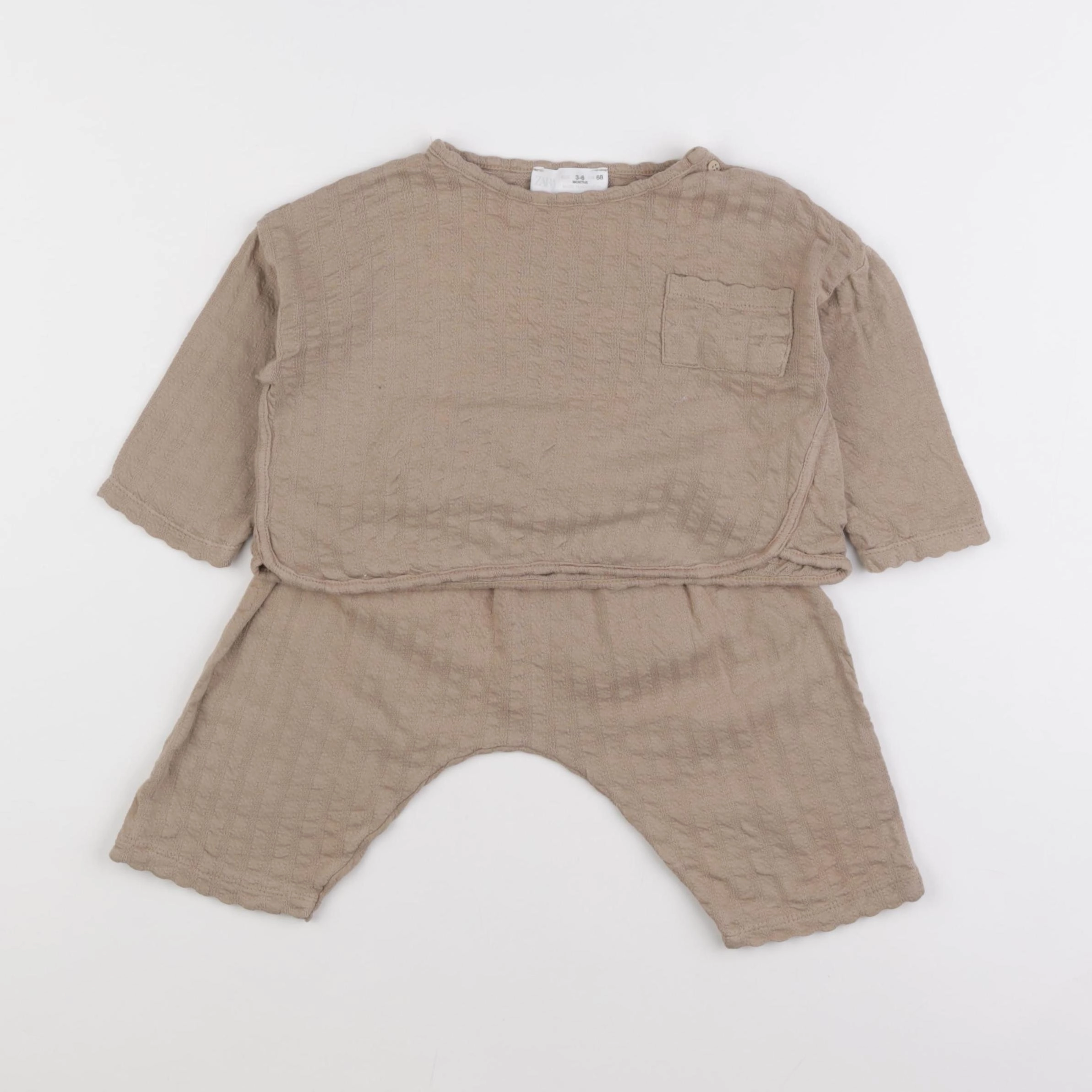 Zara - ensemble marron - 3/6 mois