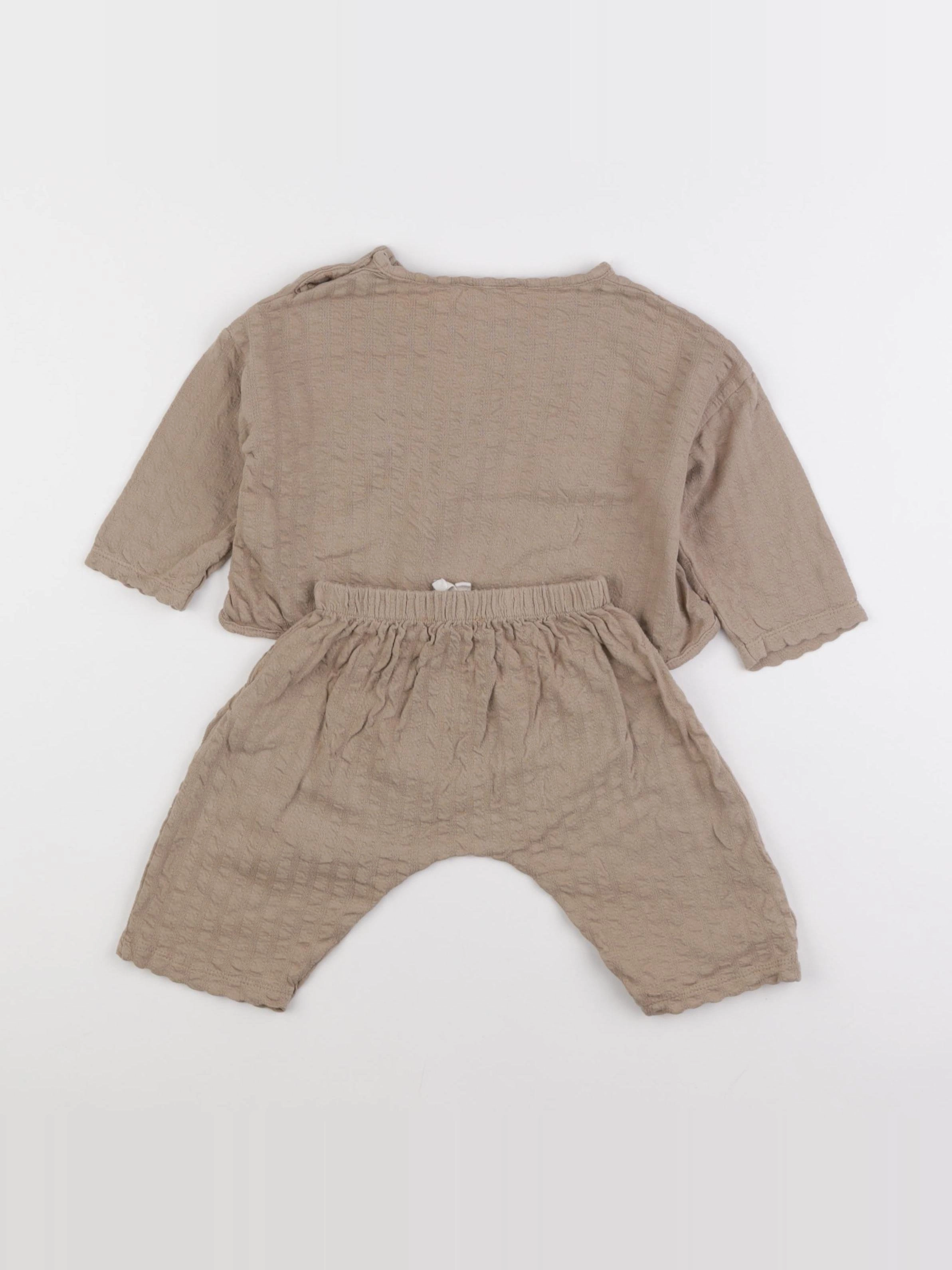 Zara - ensemble marron - 3/6 mois
