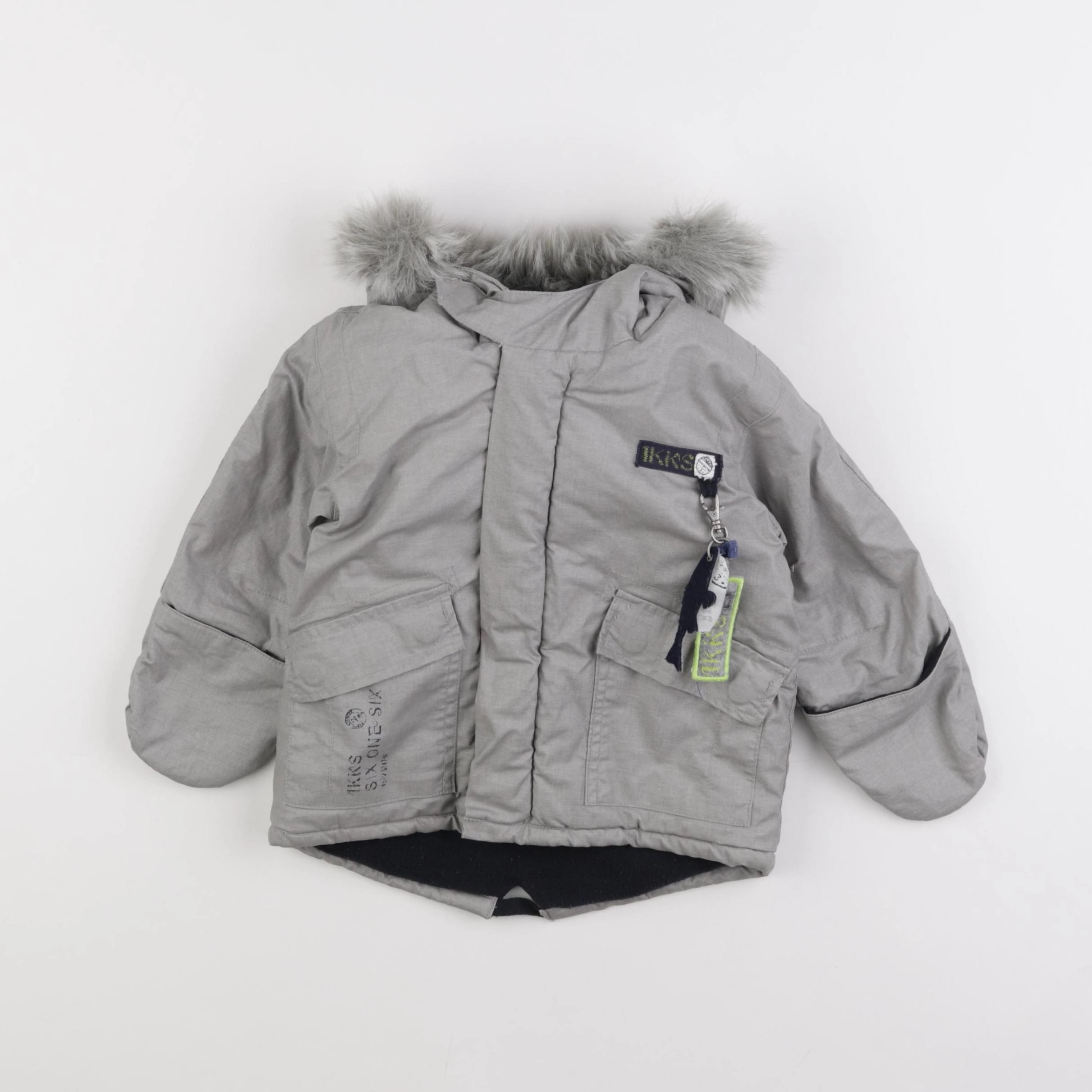 IKKS - parka gris, argent - 6 mois
