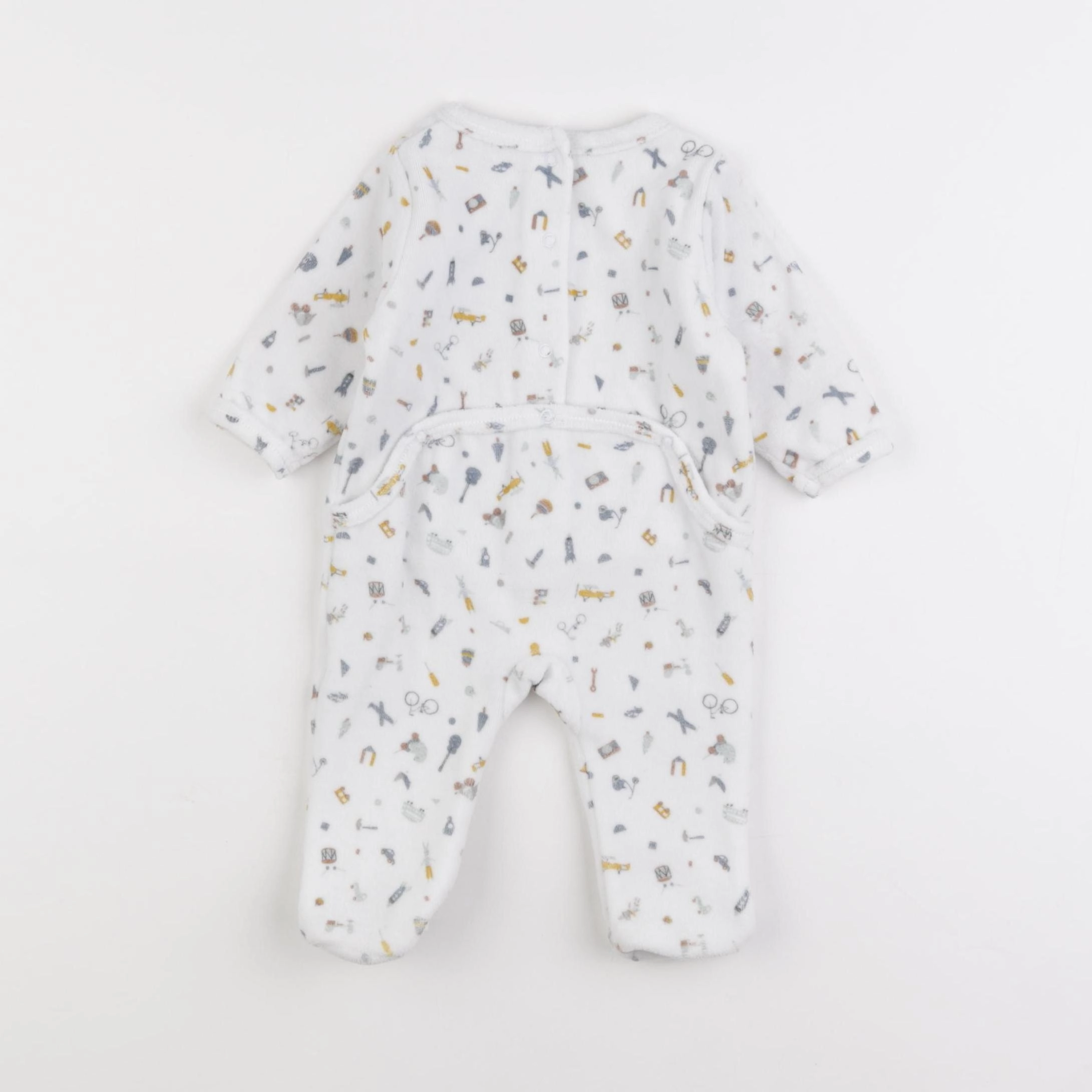 Vertbaudet - pyjama velours blanc - 3 mois