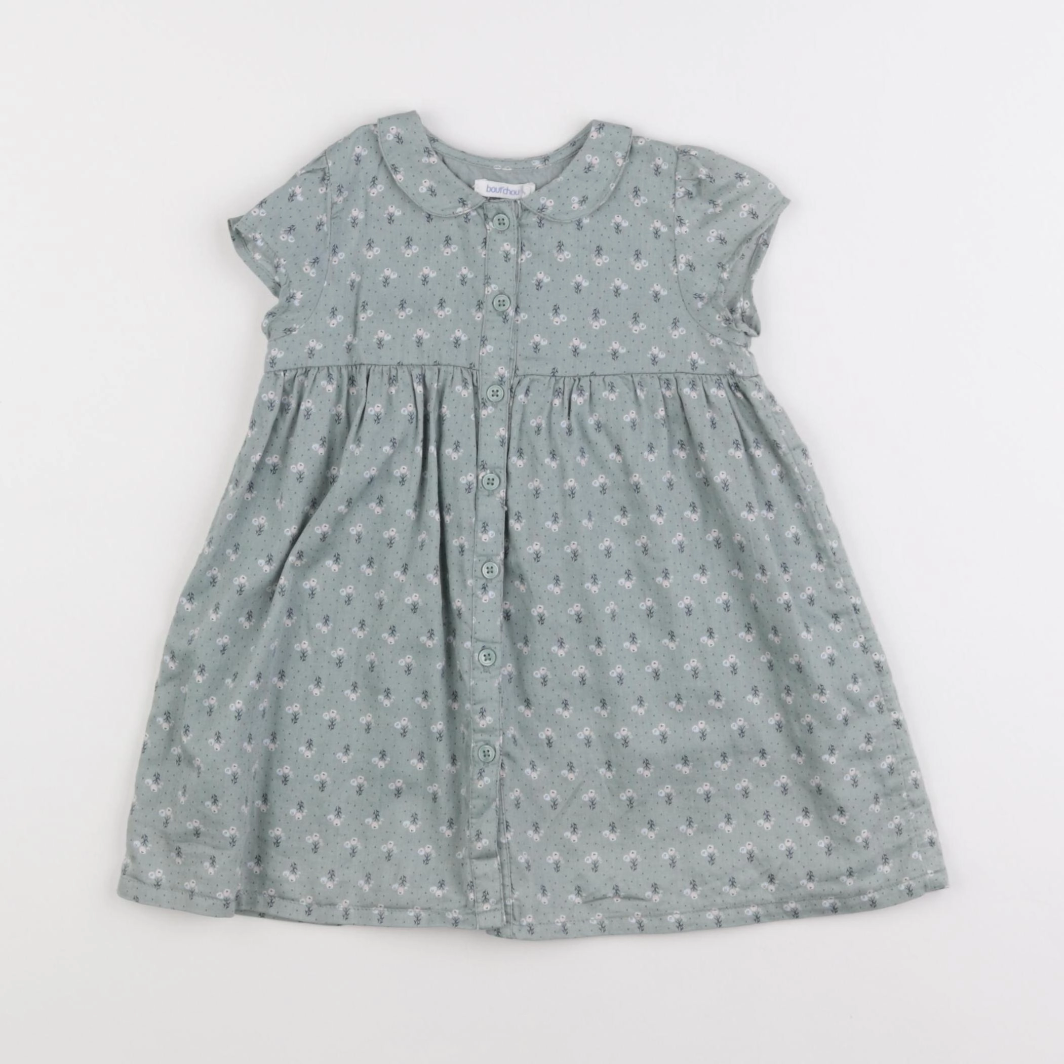 Boutchou - robe vert - 12 mois