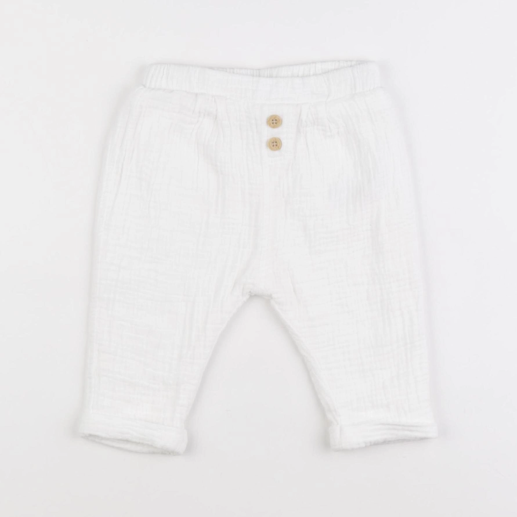 Vertbaudet - pantalon doublé blanc - 12 mois
