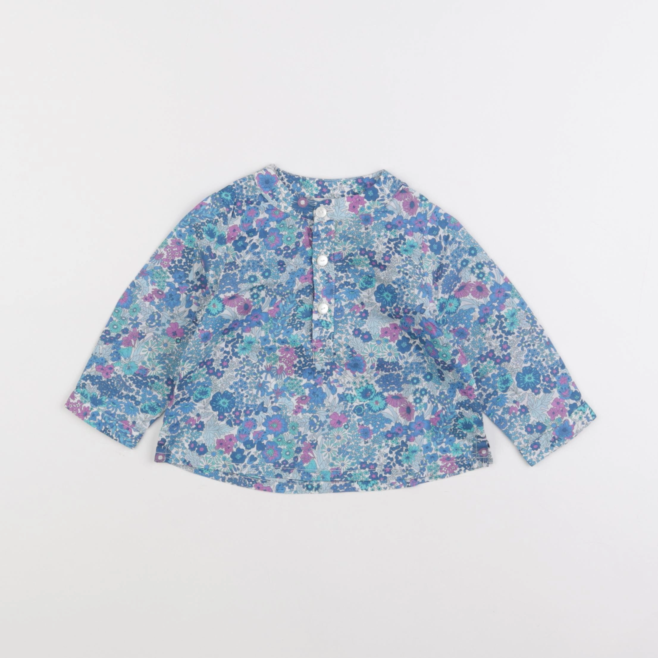 Jacadi - blouse liberty bleu - 12 mois