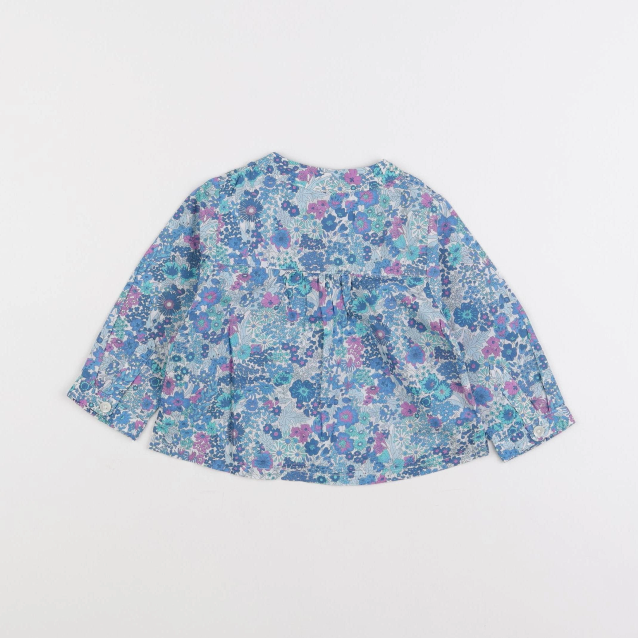 Jacadi - blouse liberty bleu - 12 mois