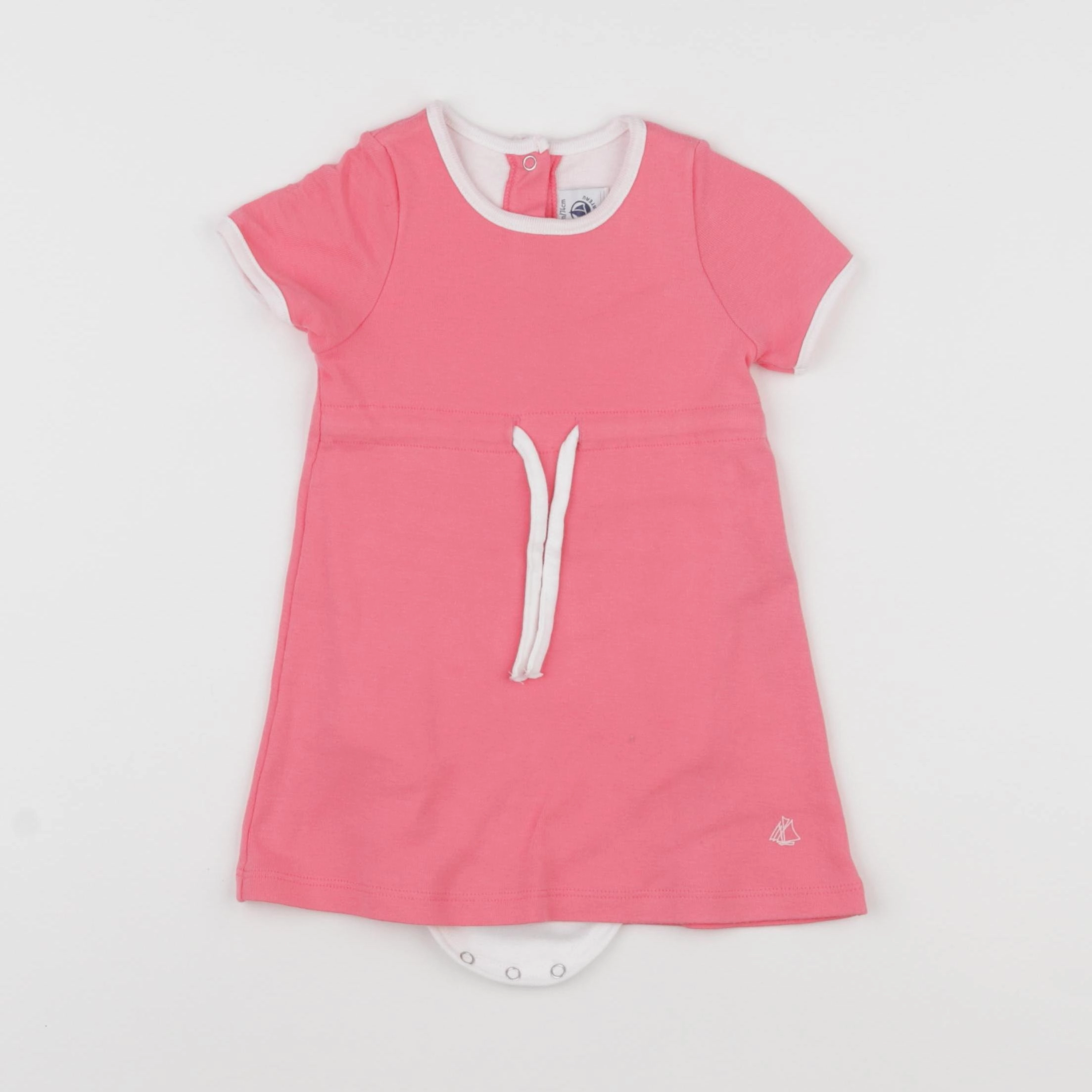 Petit Bateau - body robe rose - 12 mois