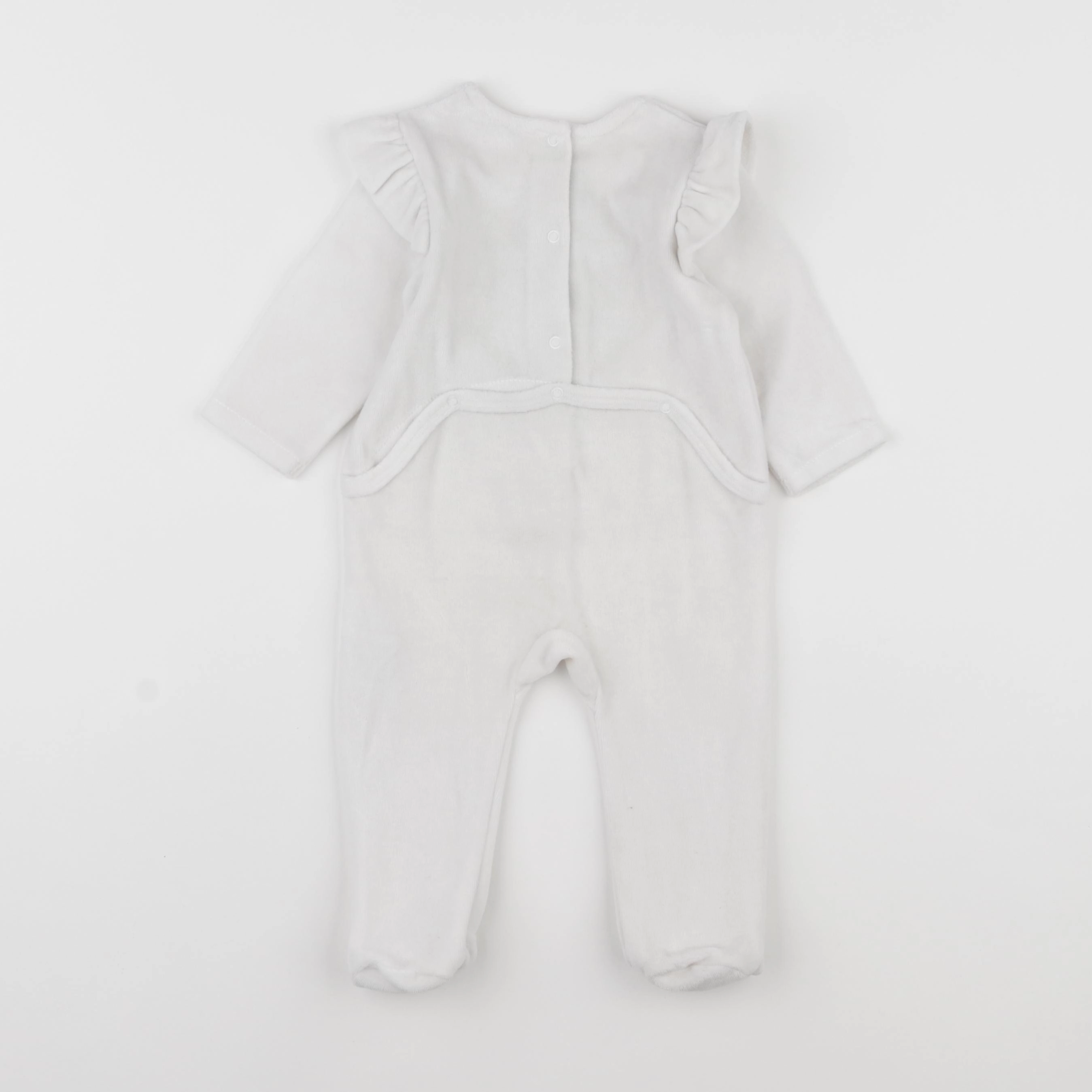 Vertbaudet - pyjama velours blanc - 6 mois