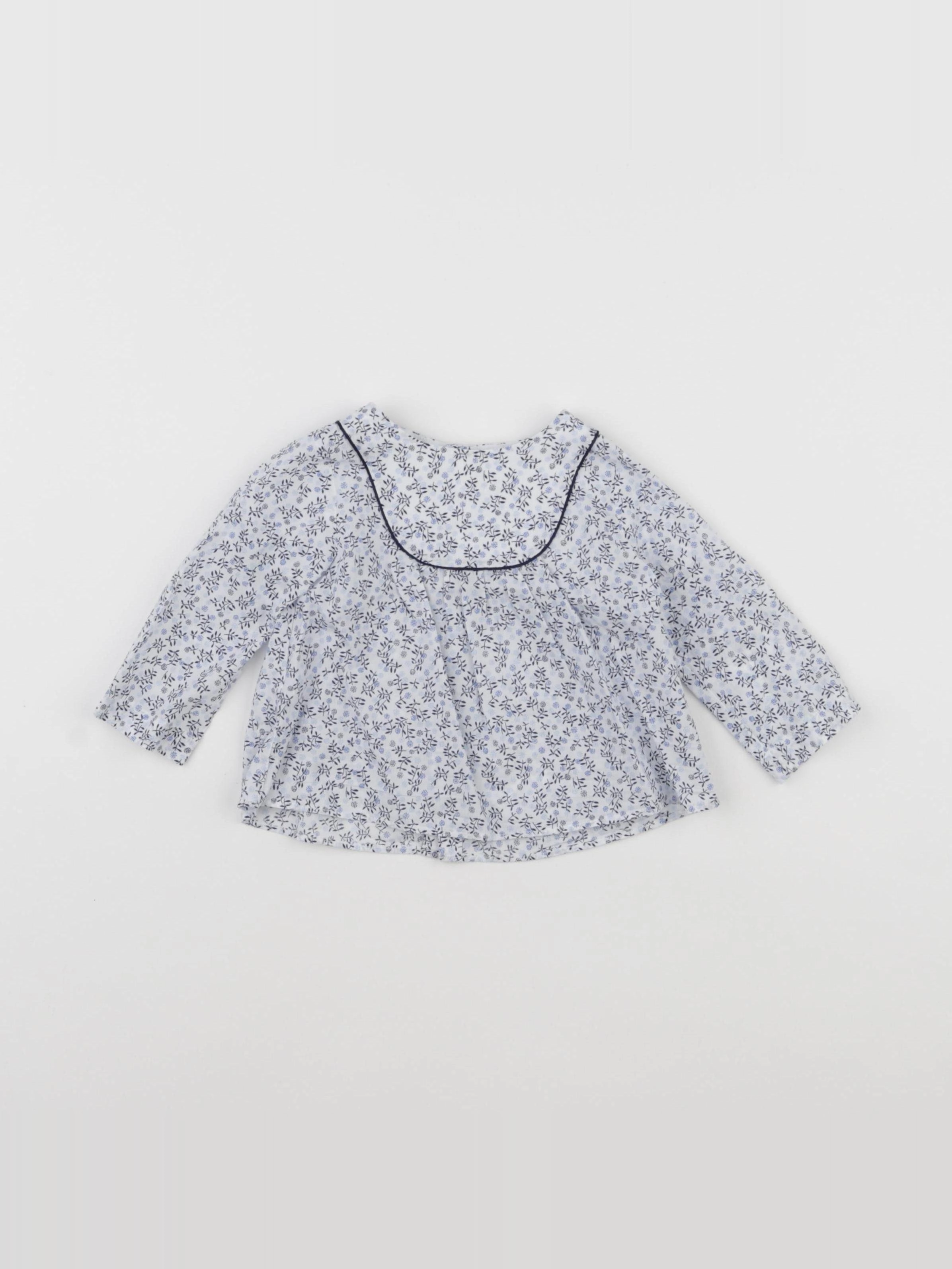 Jacadi - blouse bleu - 6 mois