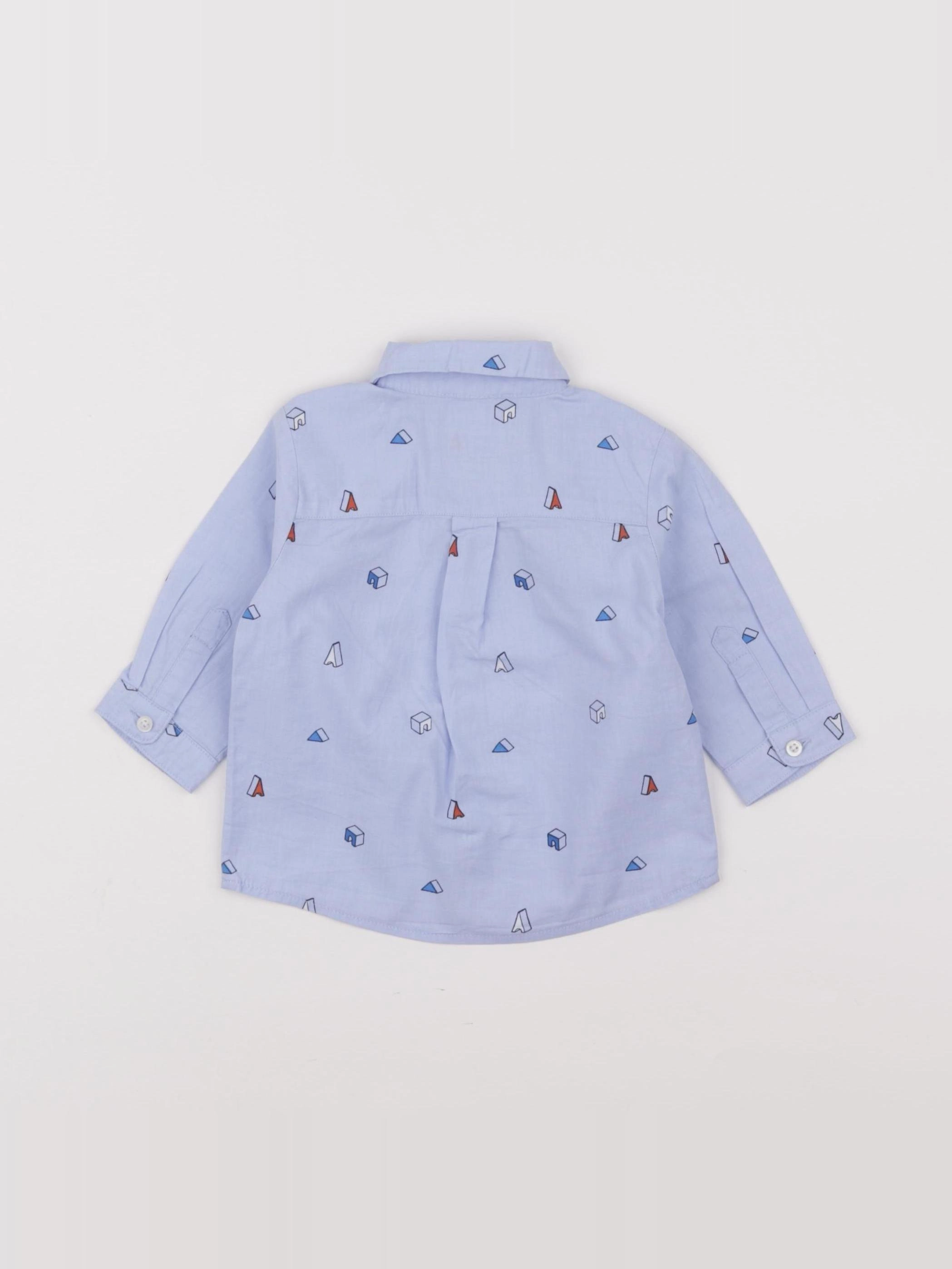 Jacadi - chemise bleu - 6 mois