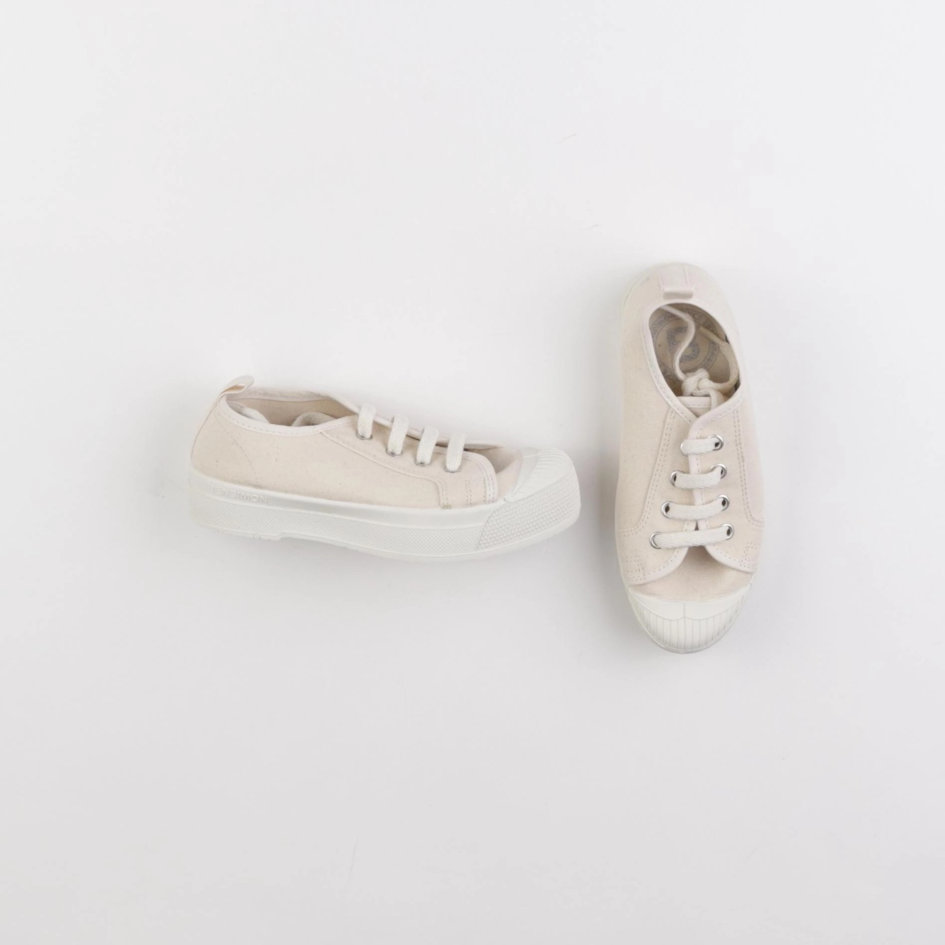 Bensimon - tennis à scratch/ lacets beige - pointure 33
