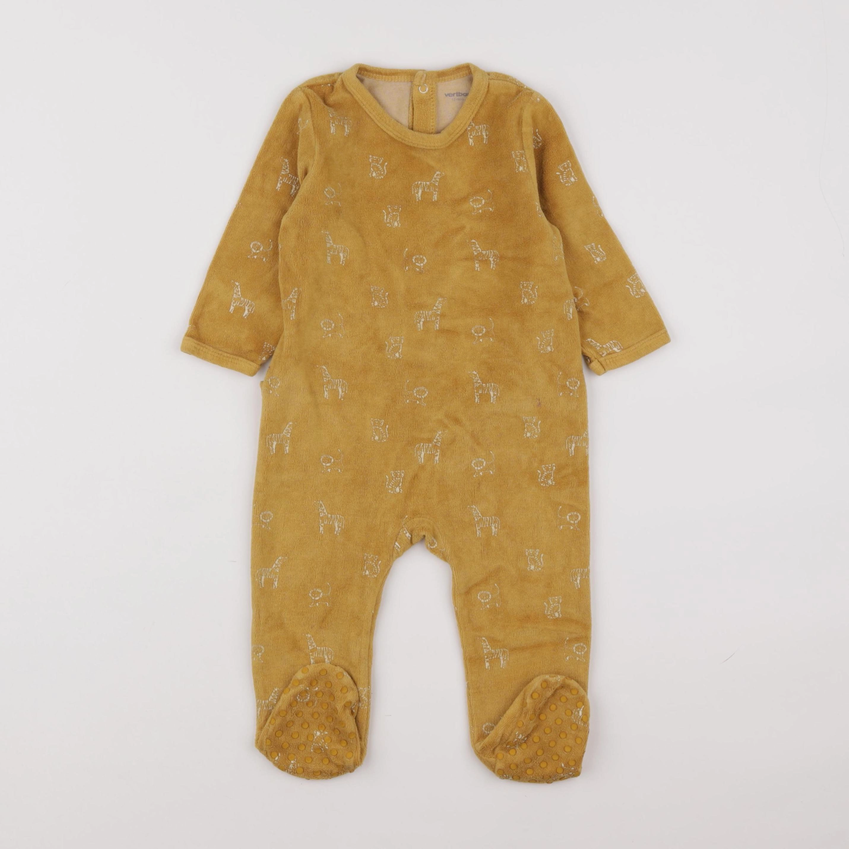 Vertbaudet - pyjama velours jaune - 12 mois
