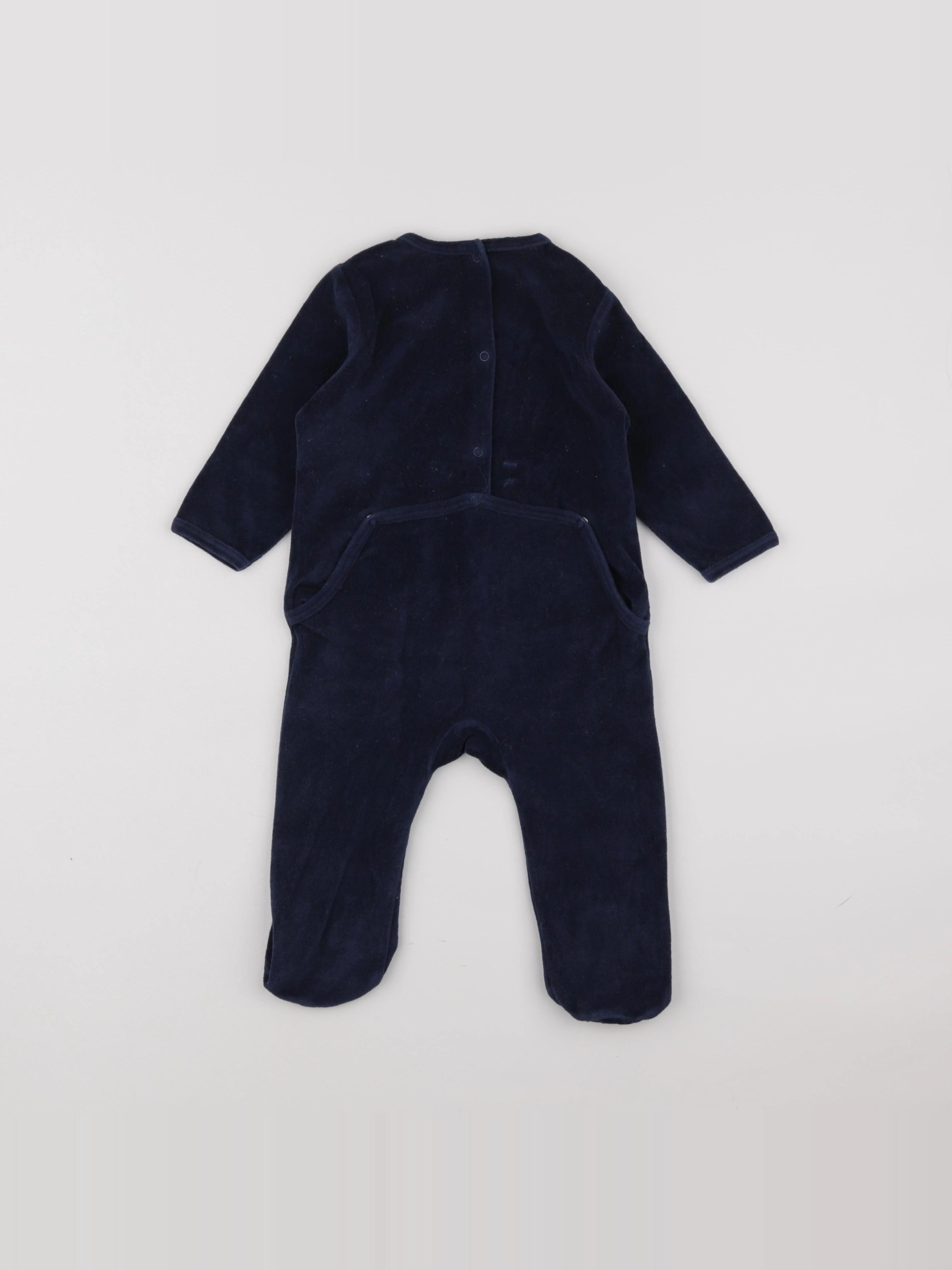 Vertbaudet - pyjama velours bleu - 12 mois