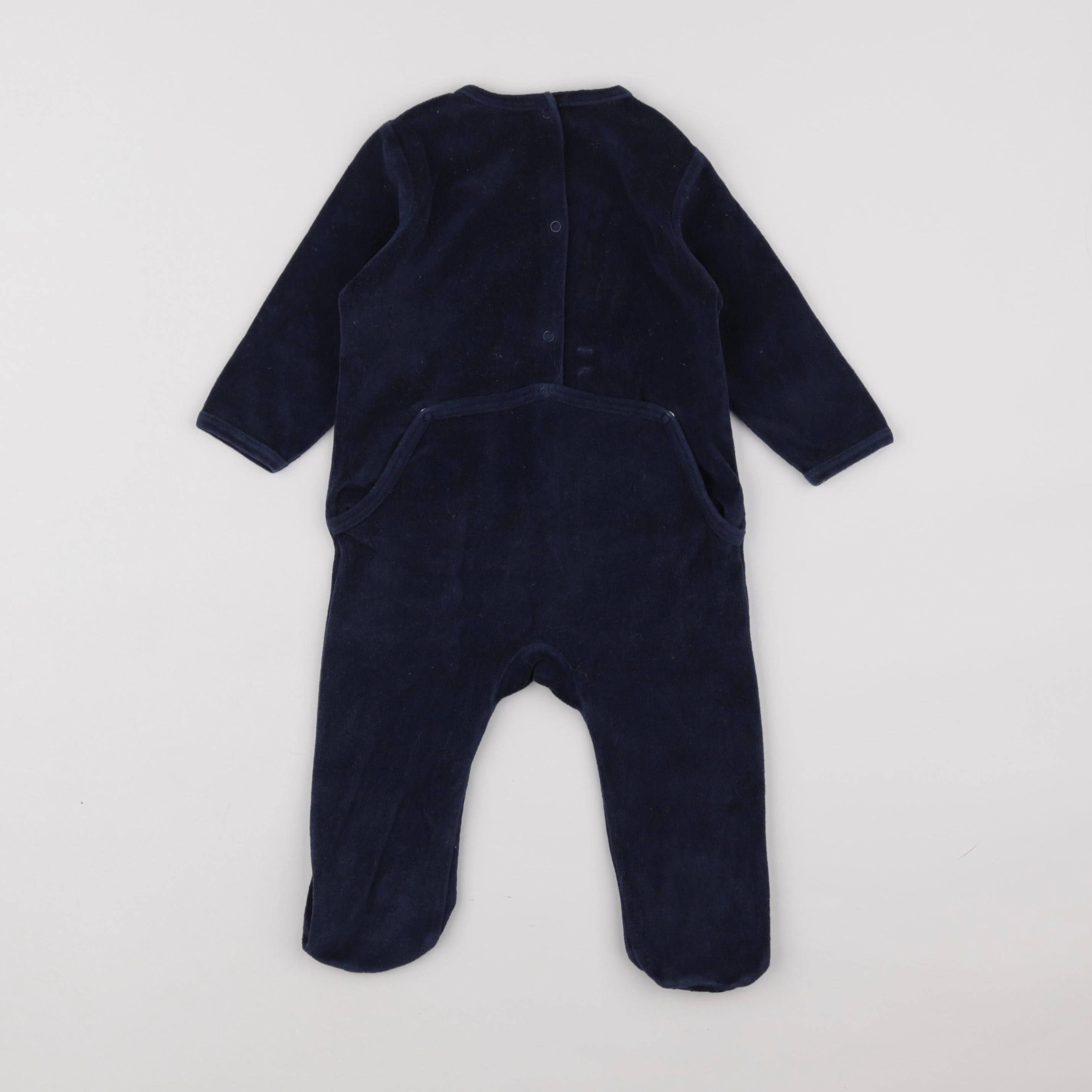 Vertbaudet - pyjama velours bleu - 12 mois