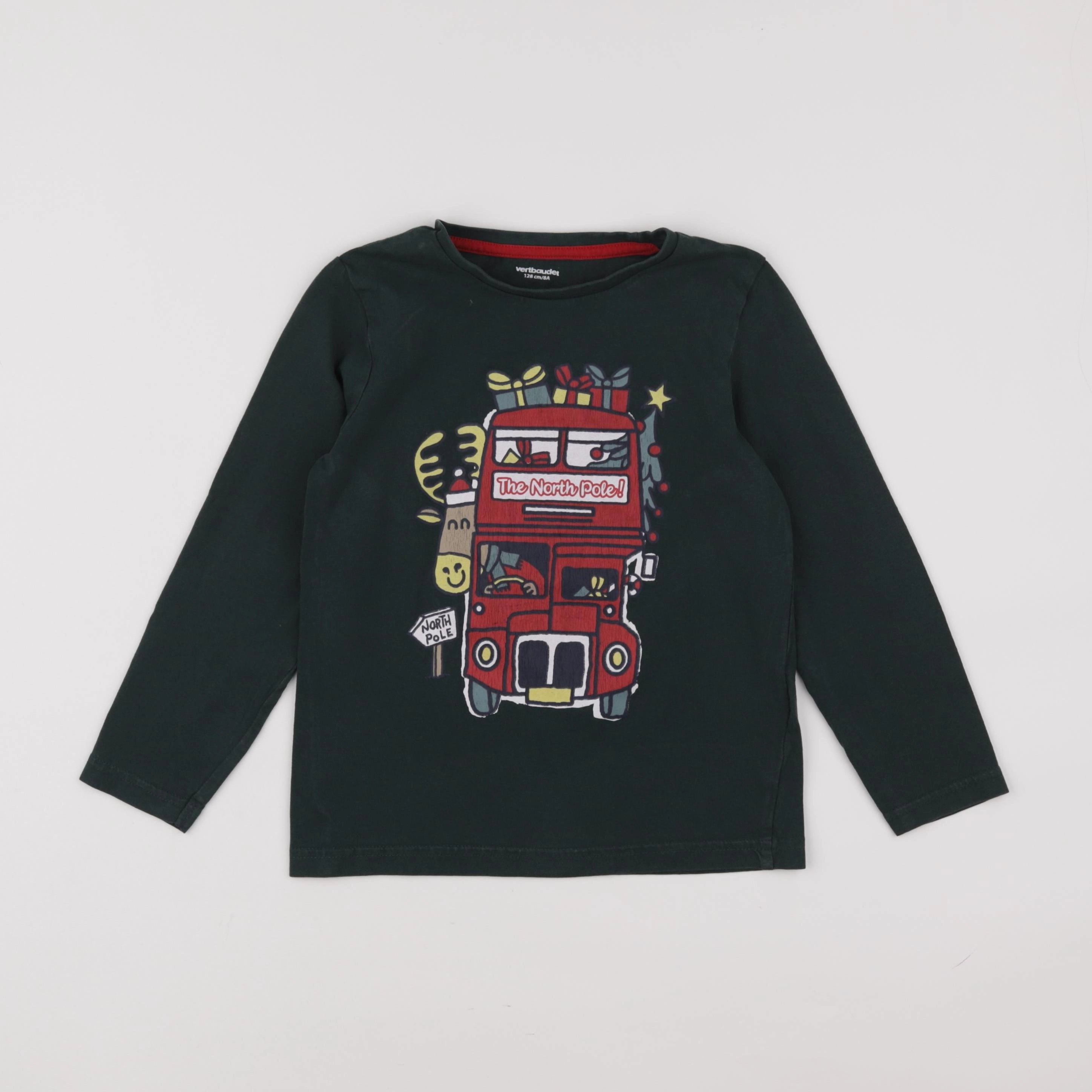 Vertbaudet - tee-shirt vert - 8 ans
