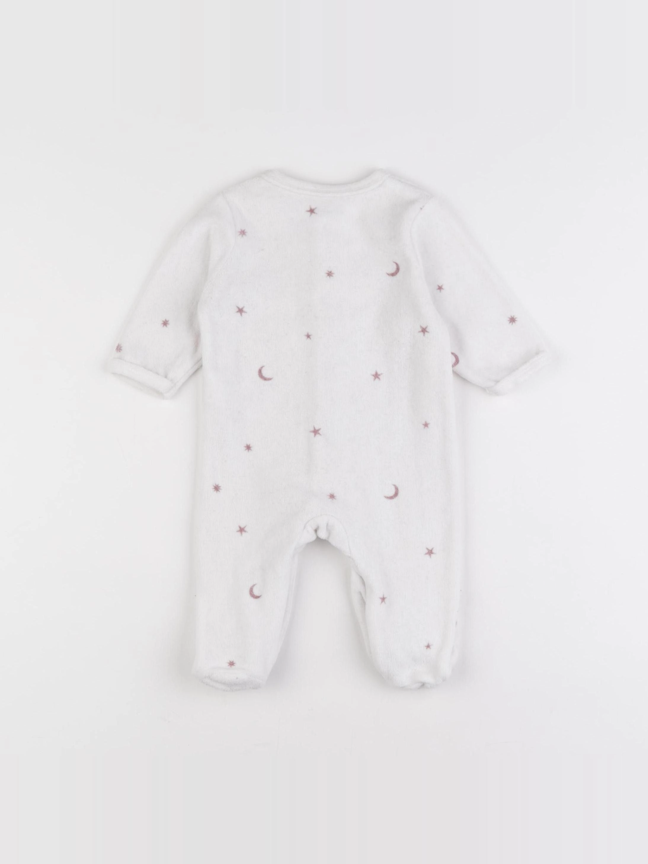 Vertbaudet - pyjama velours blanc - 3 mois
