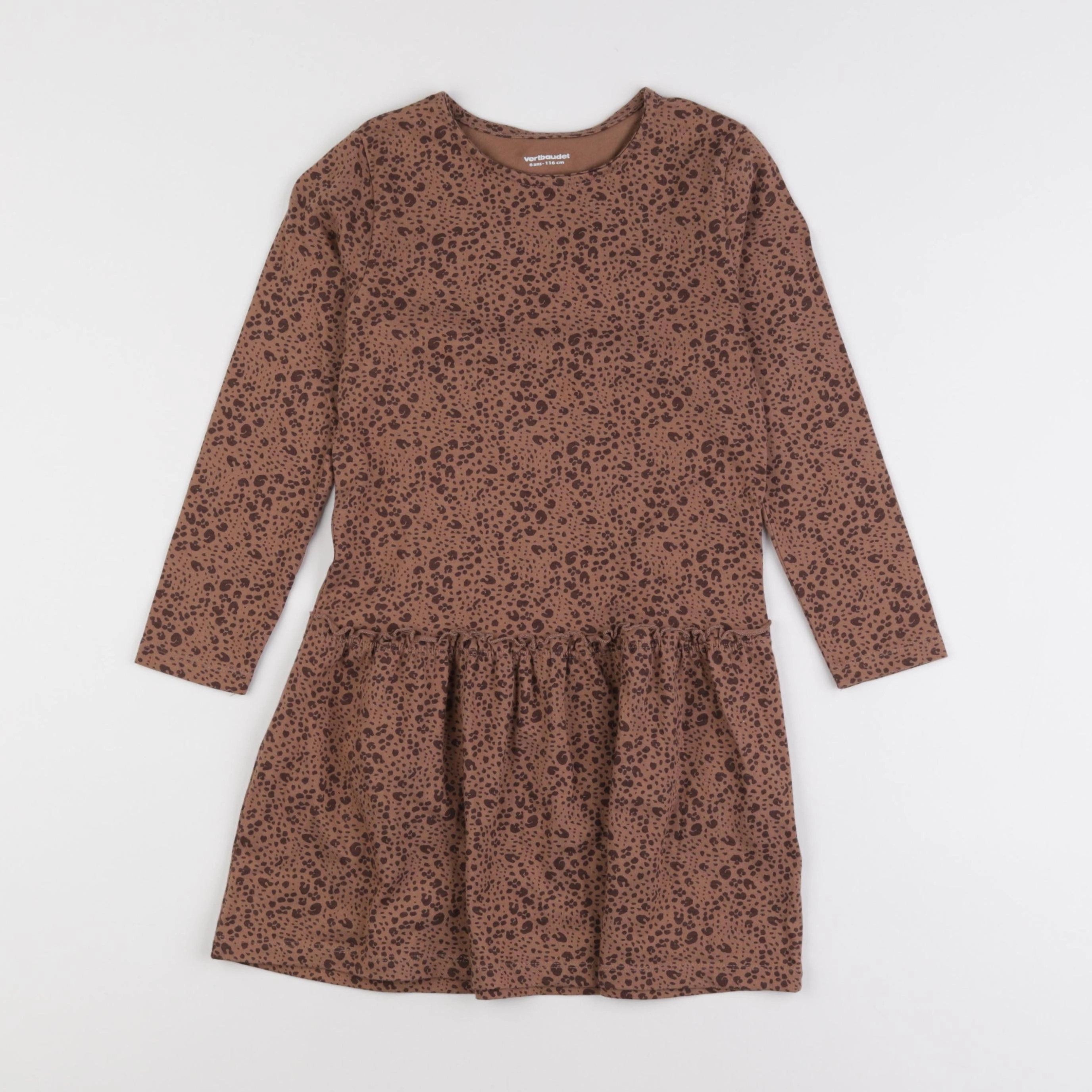 Vertbaudet - robe marron - 6 ans