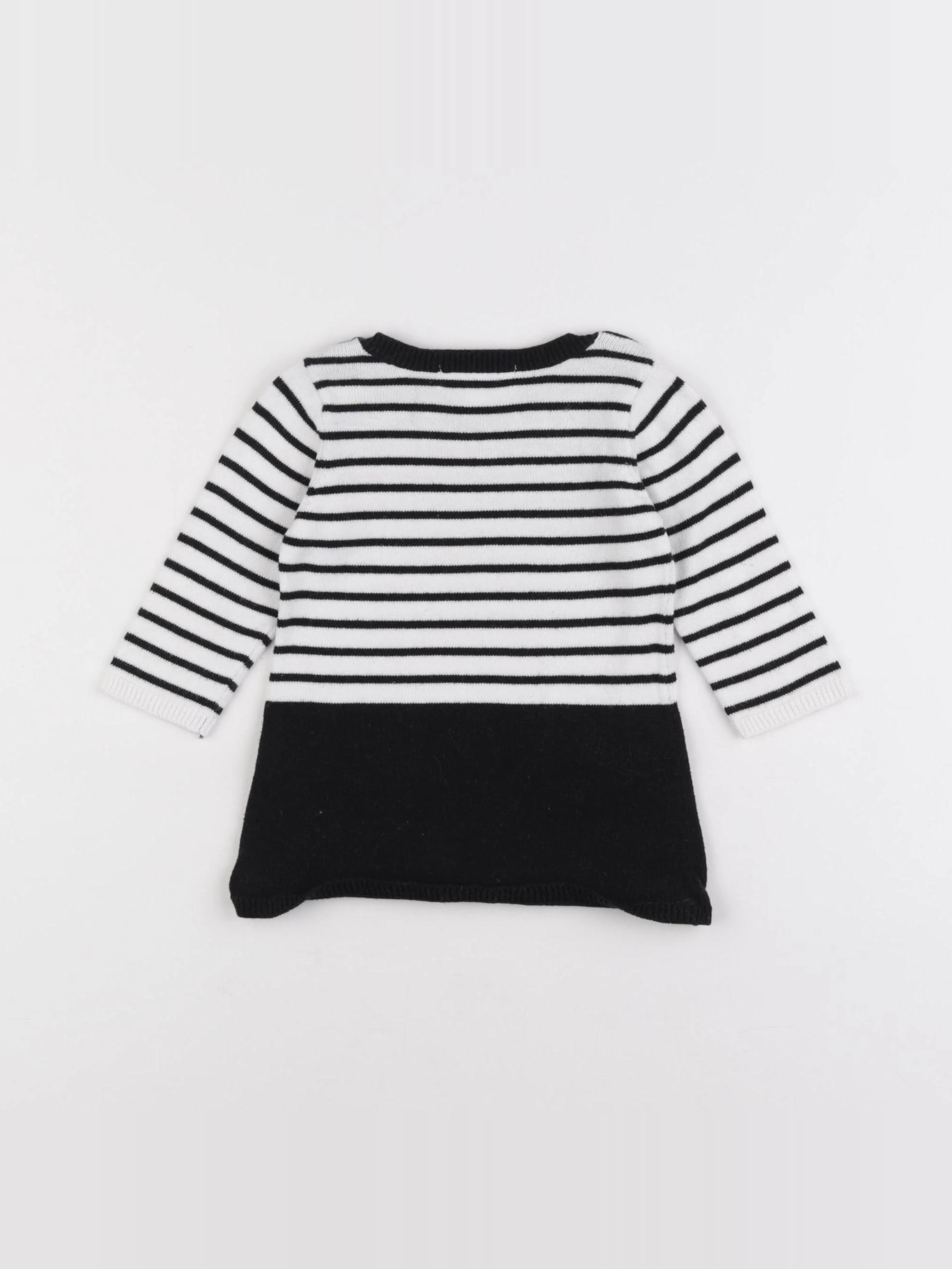 Vertbaudet - robe blanc, noir - 6 mois