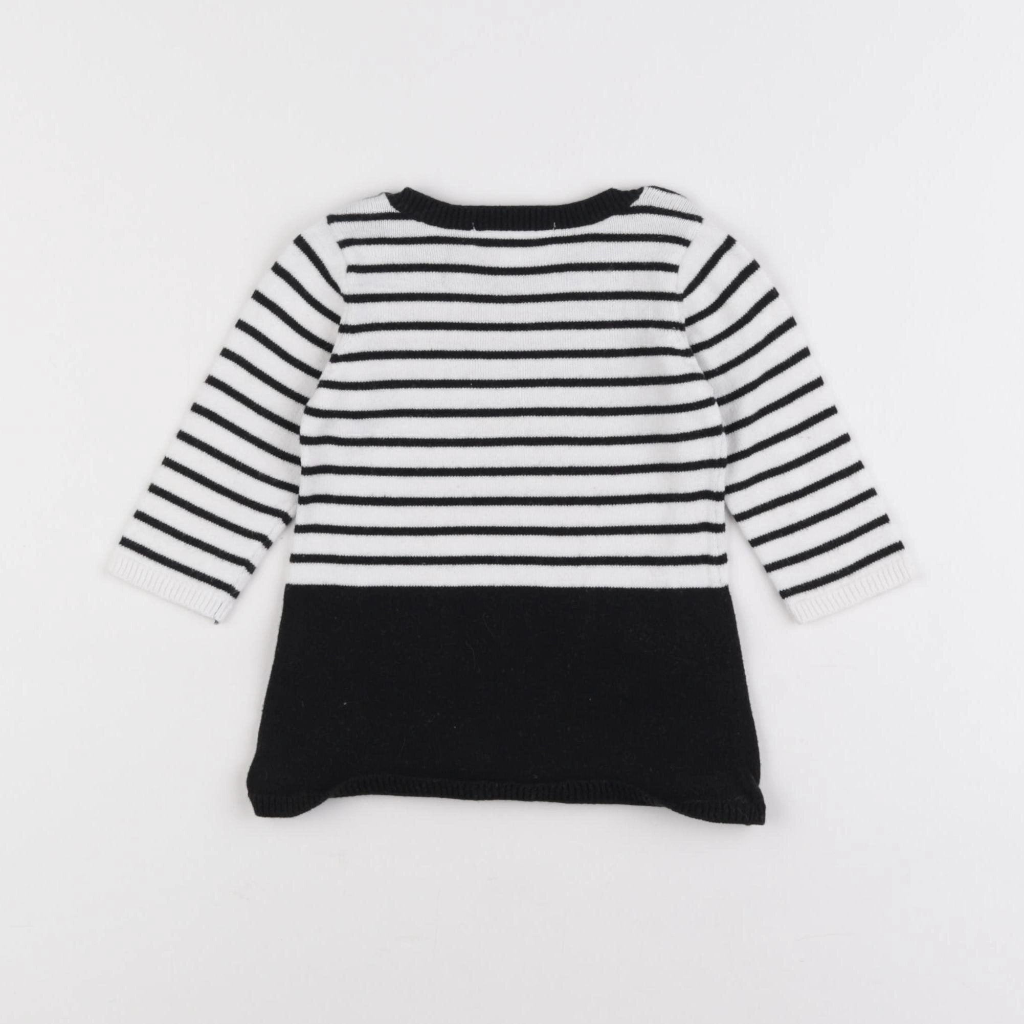 Vertbaudet - robe blanc, noir - 6 mois
