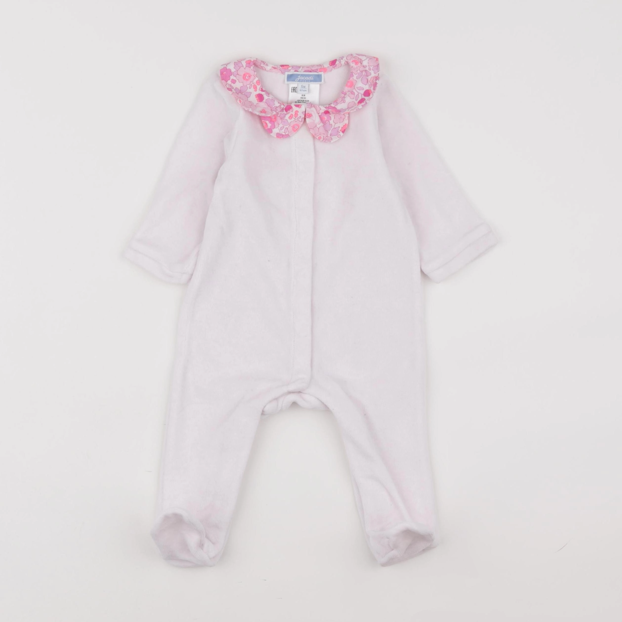 Jacadi - pyjama velours rose - 6 mois