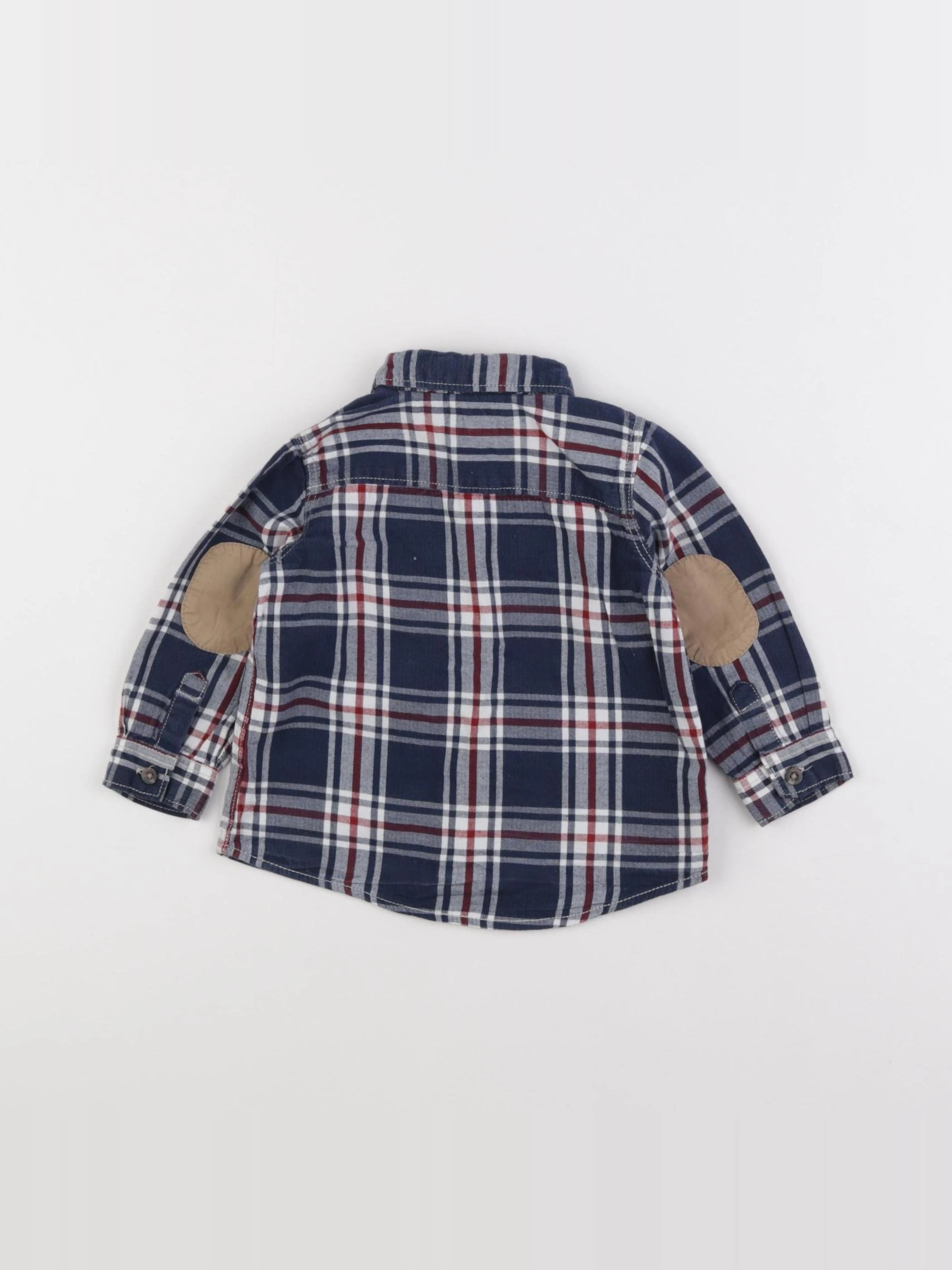 H&M - chemise bleu, rouge - 3/6 mois