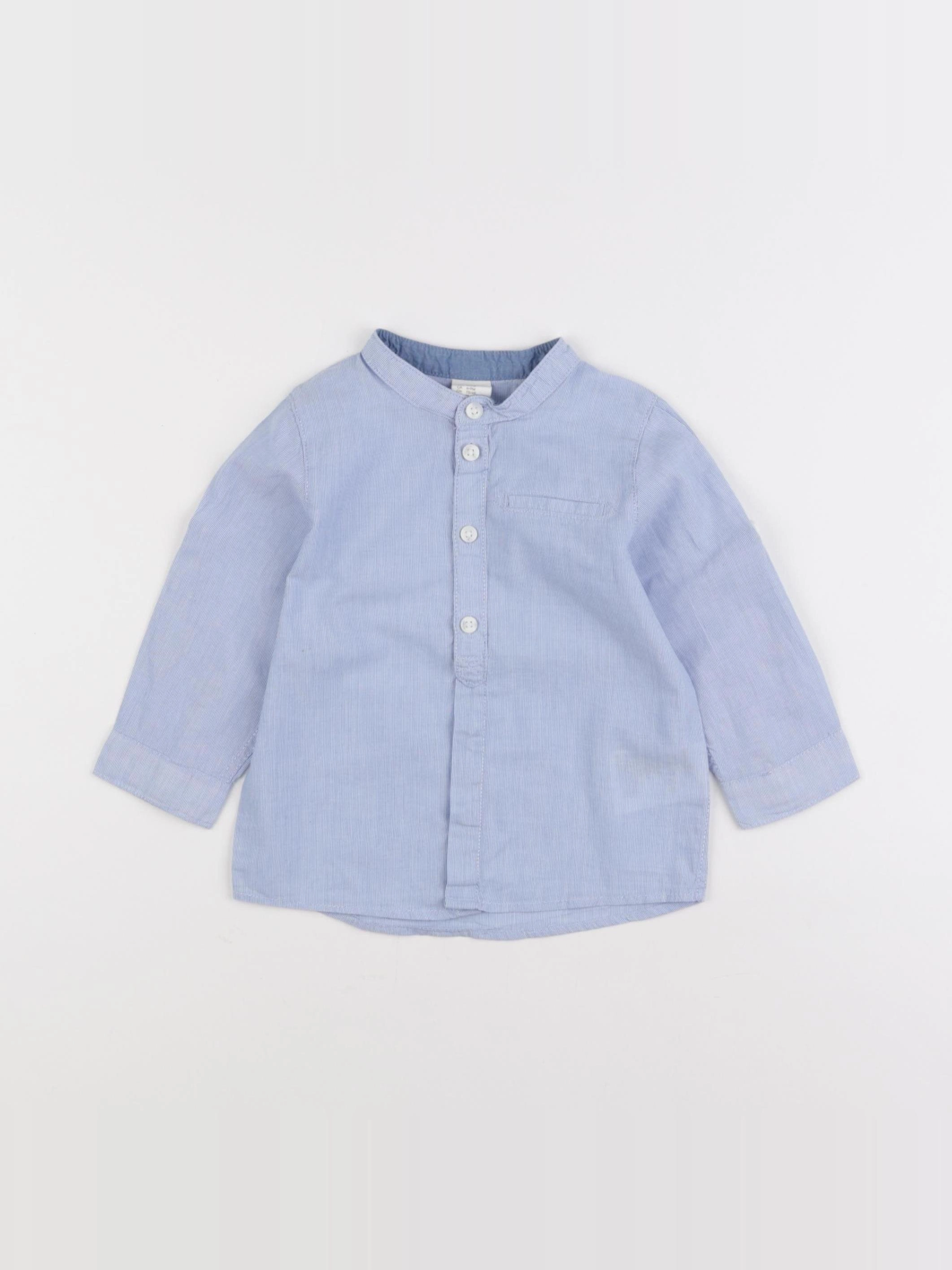 H&M - chemise bleu - 6/9 mois
