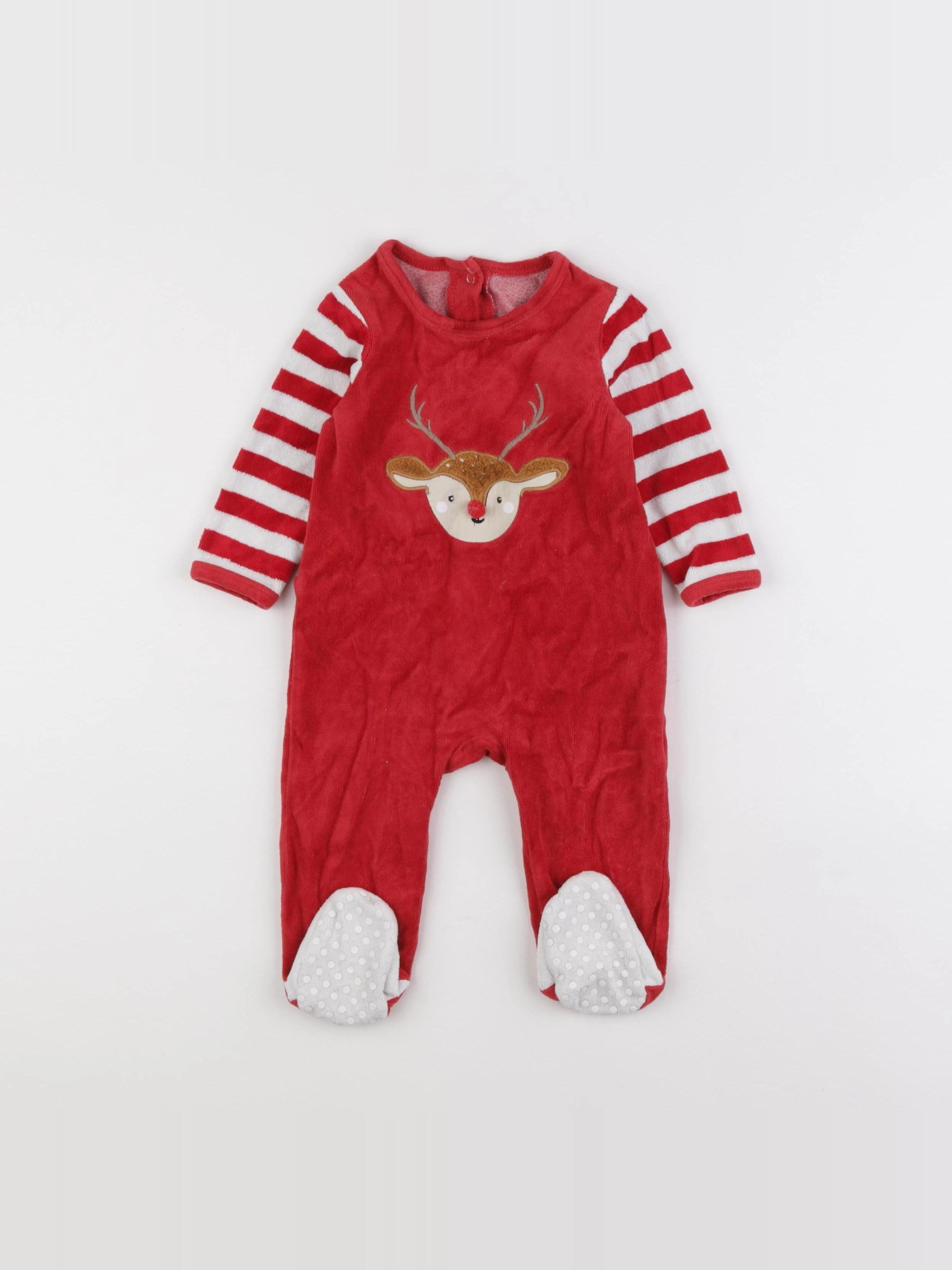 Vertbaudet - pyjama velours rouge - 9 mois