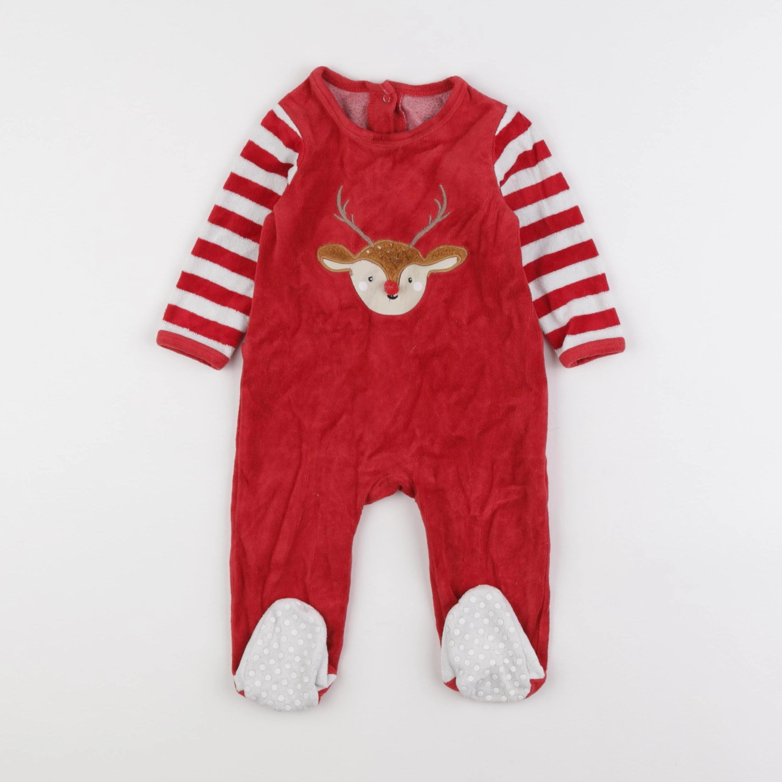 Vertbaudet - pyjama velours rouge - 9 mois