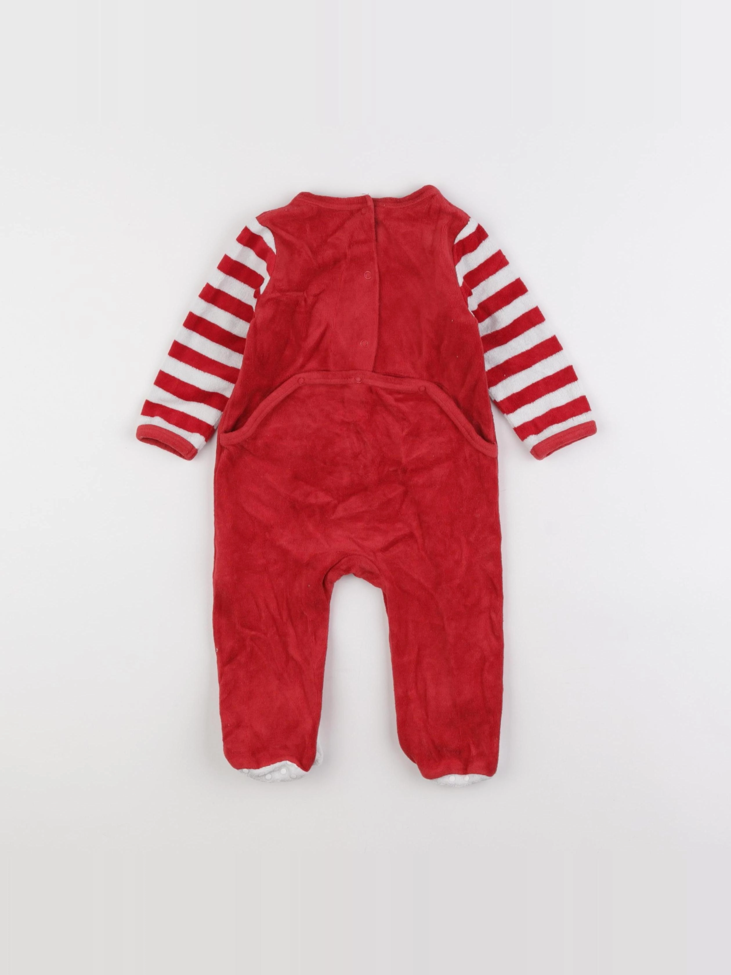 Vertbaudet - pyjama velours rouge - 9 mois