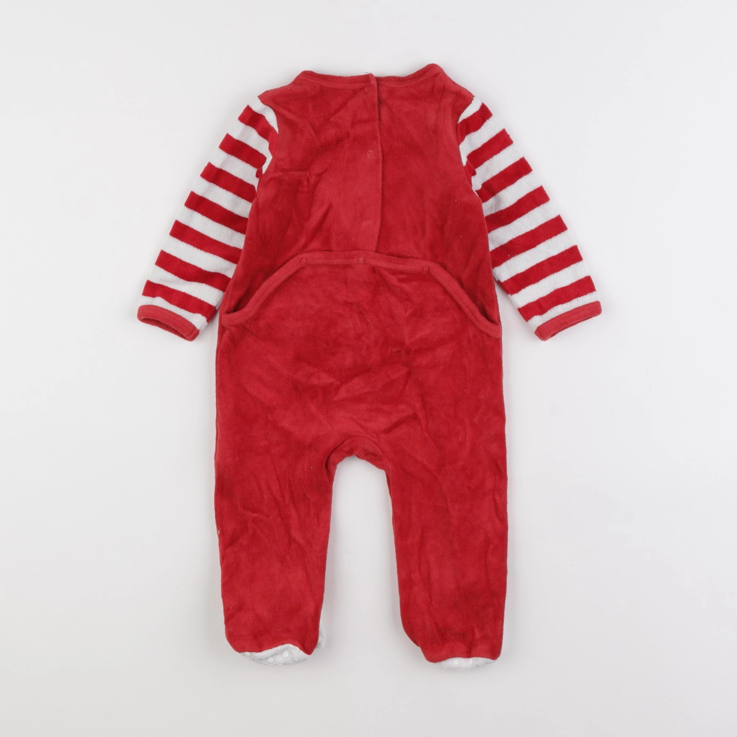 Vertbaudet - pyjama velours rouge - 9 mois