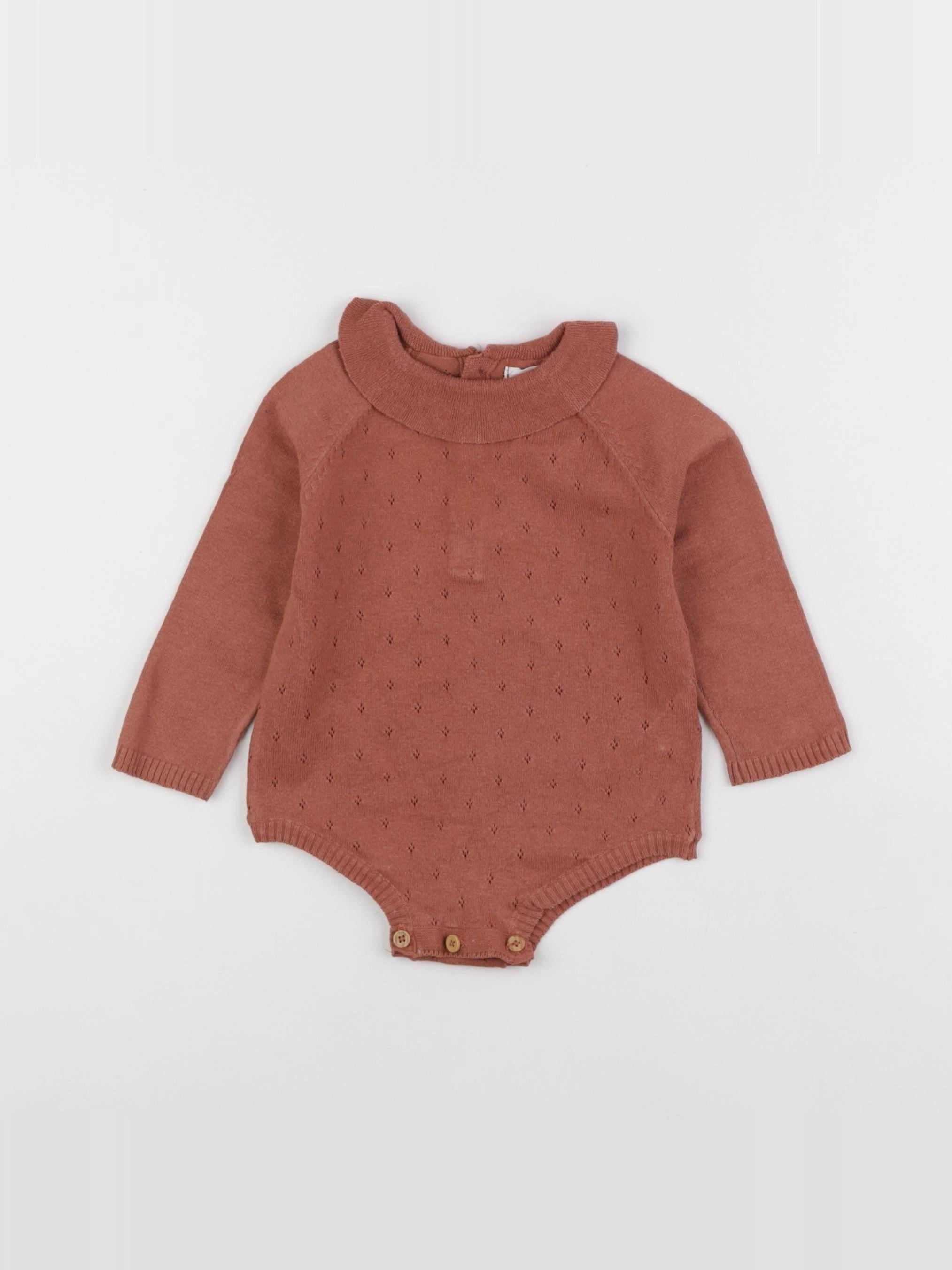 Vertbaudet - combinaison marron - 9 mois