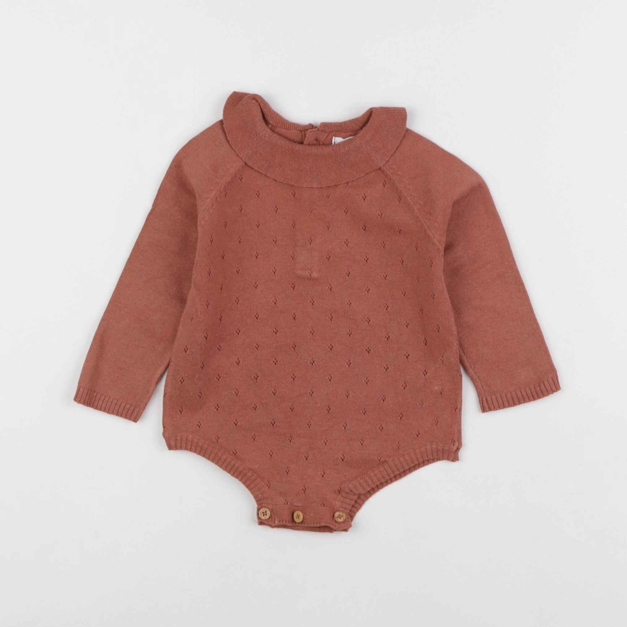 Vertbaudet - combinaison marron - 9 mois