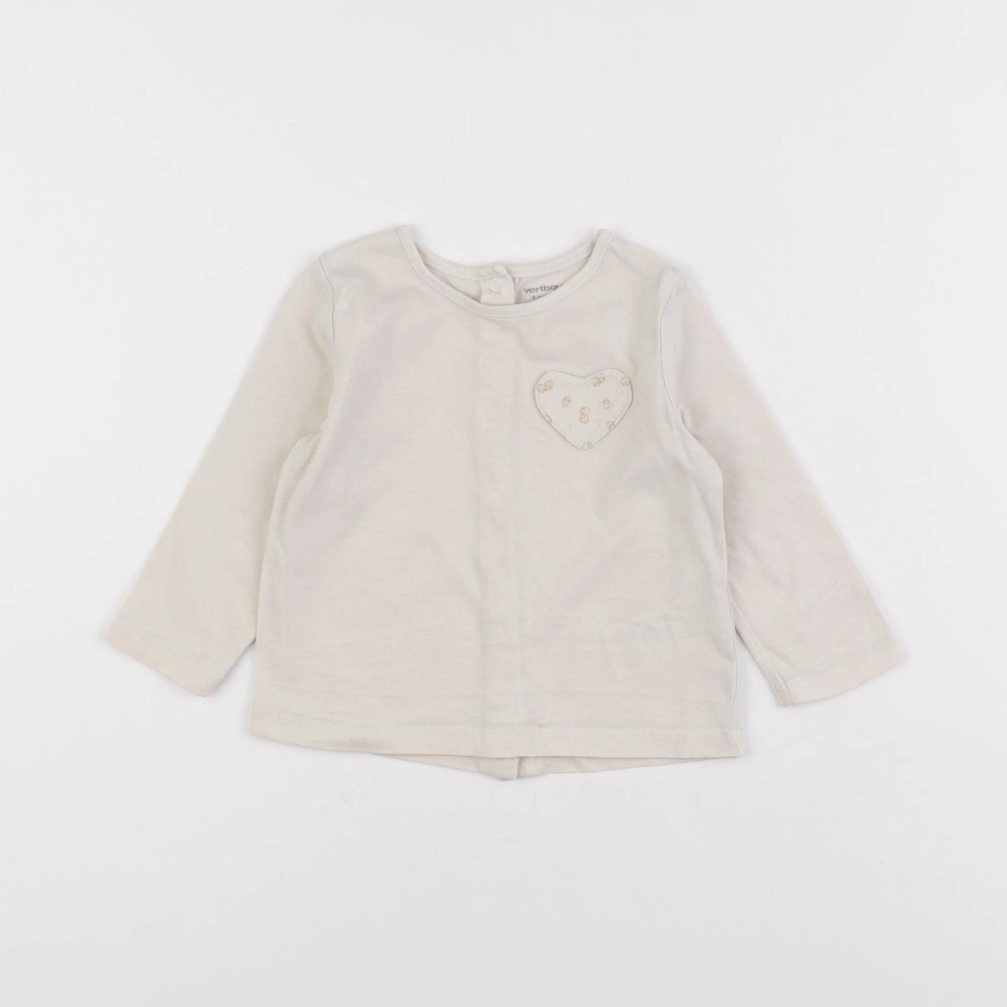 Vertbaudet - tee-shirt beige - 9 mois