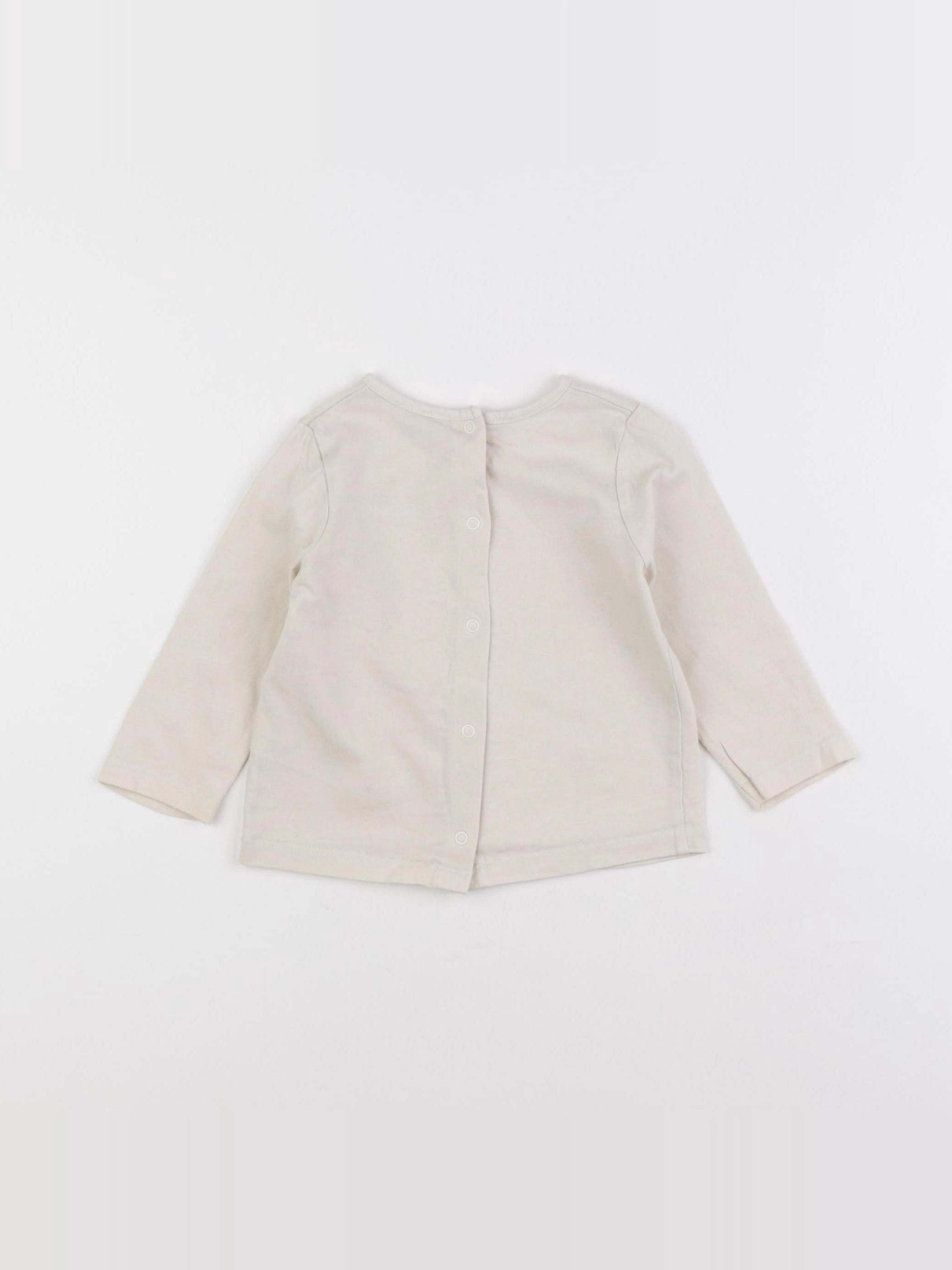 Vertbaudet - tee-shirt beige - 9 mois