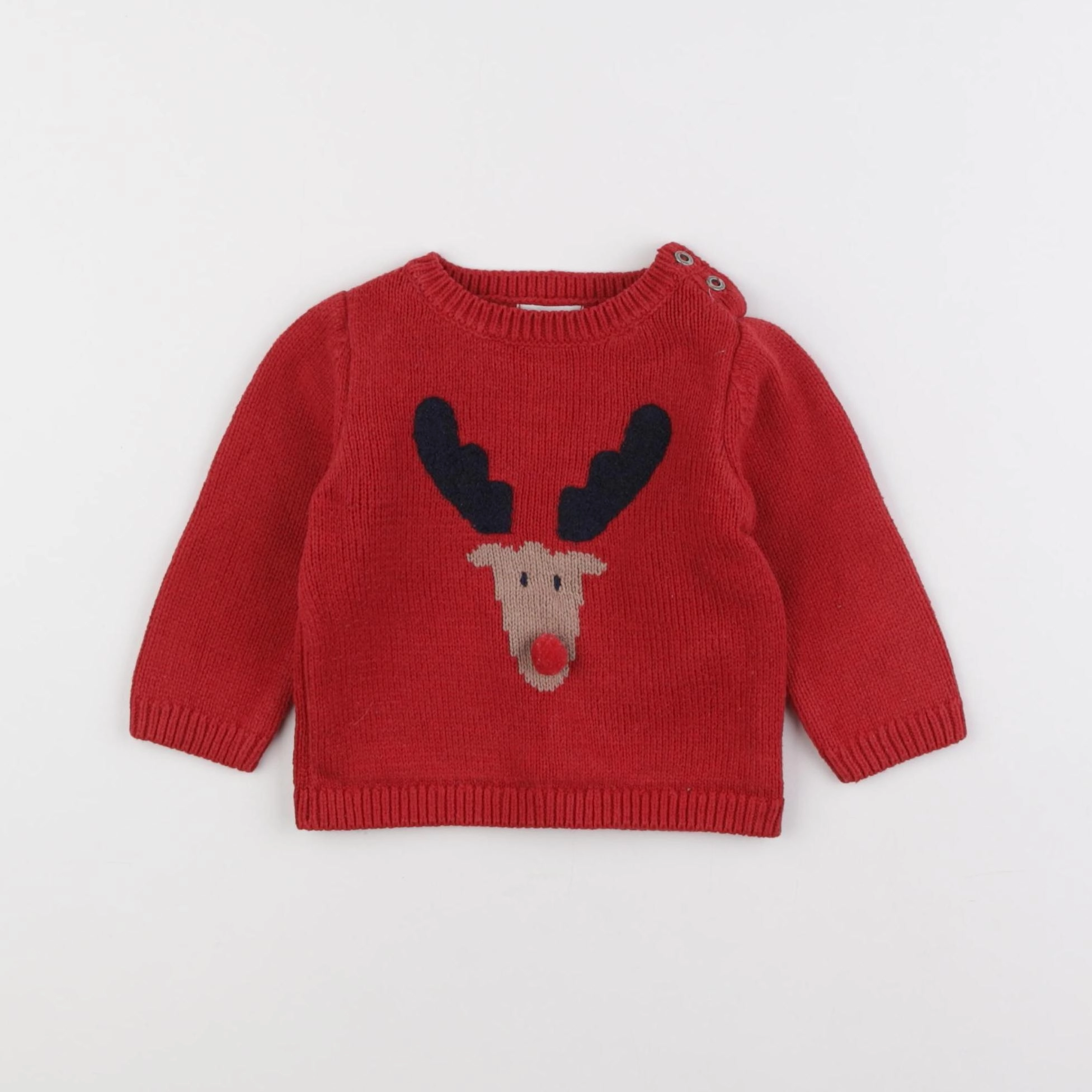 Vertbaudet - pull rouge - 9 mois