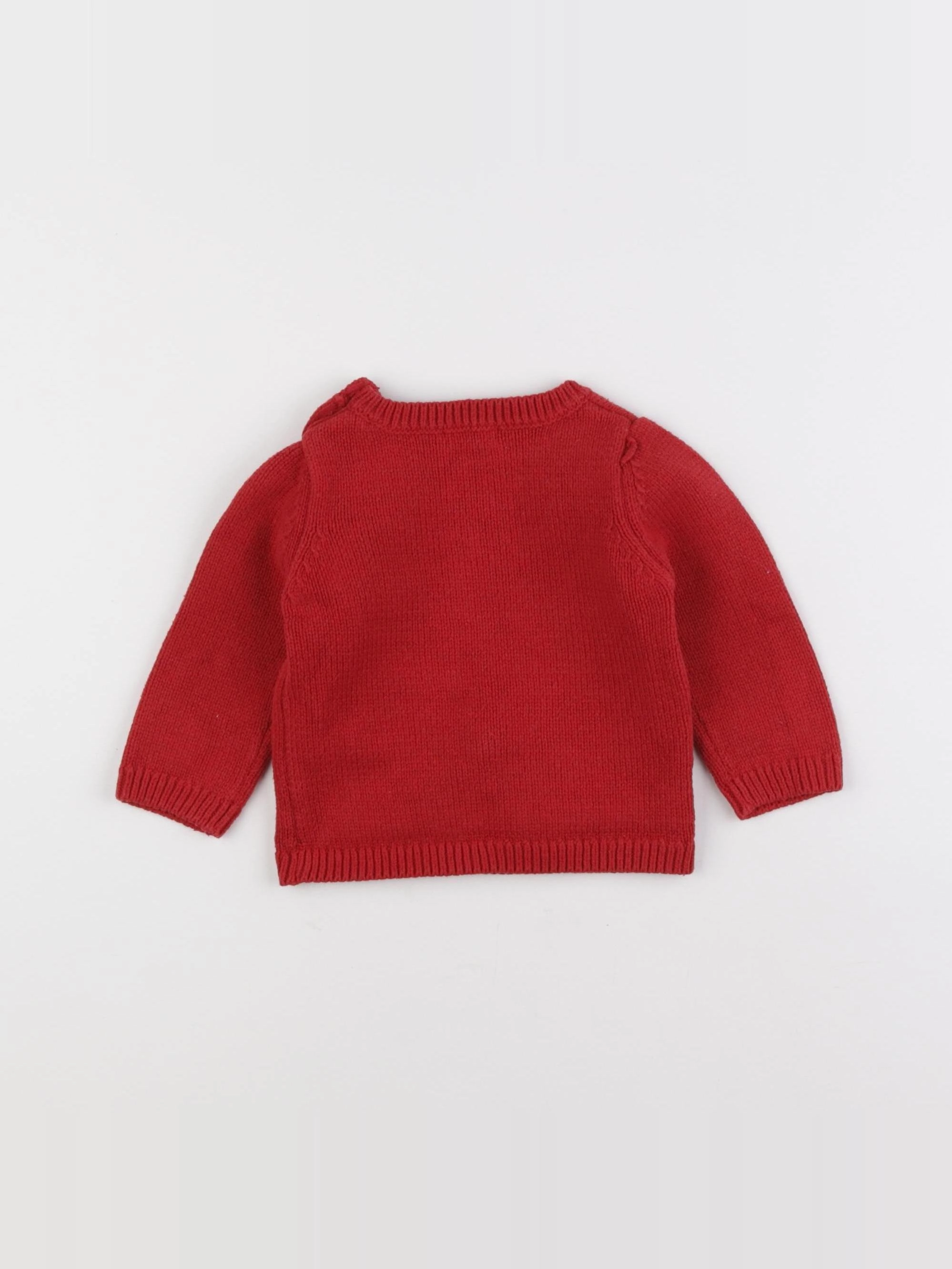 Vertbaudet - pull rouge - 9 mois