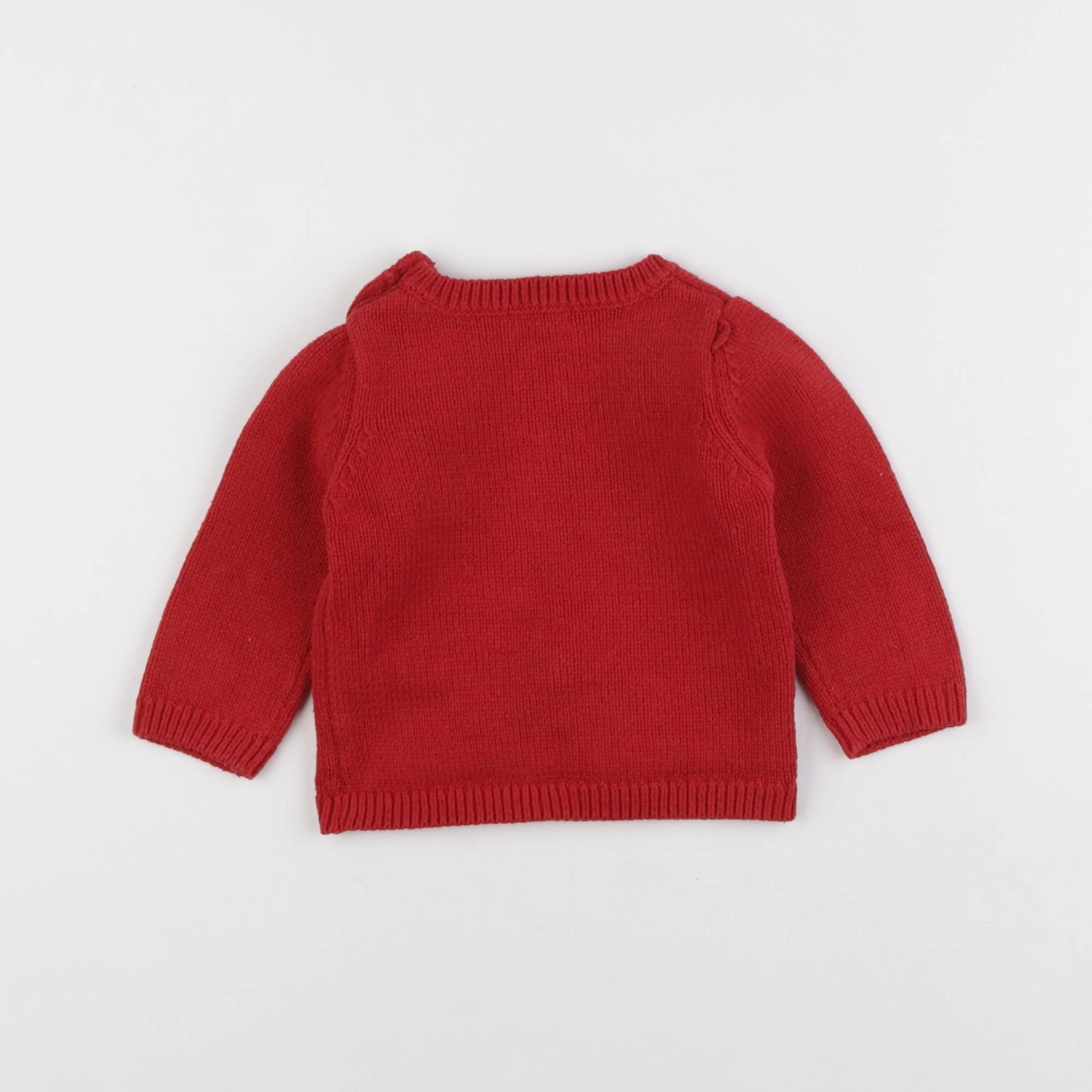 Vertbaudet - pull rouge - 9 mois