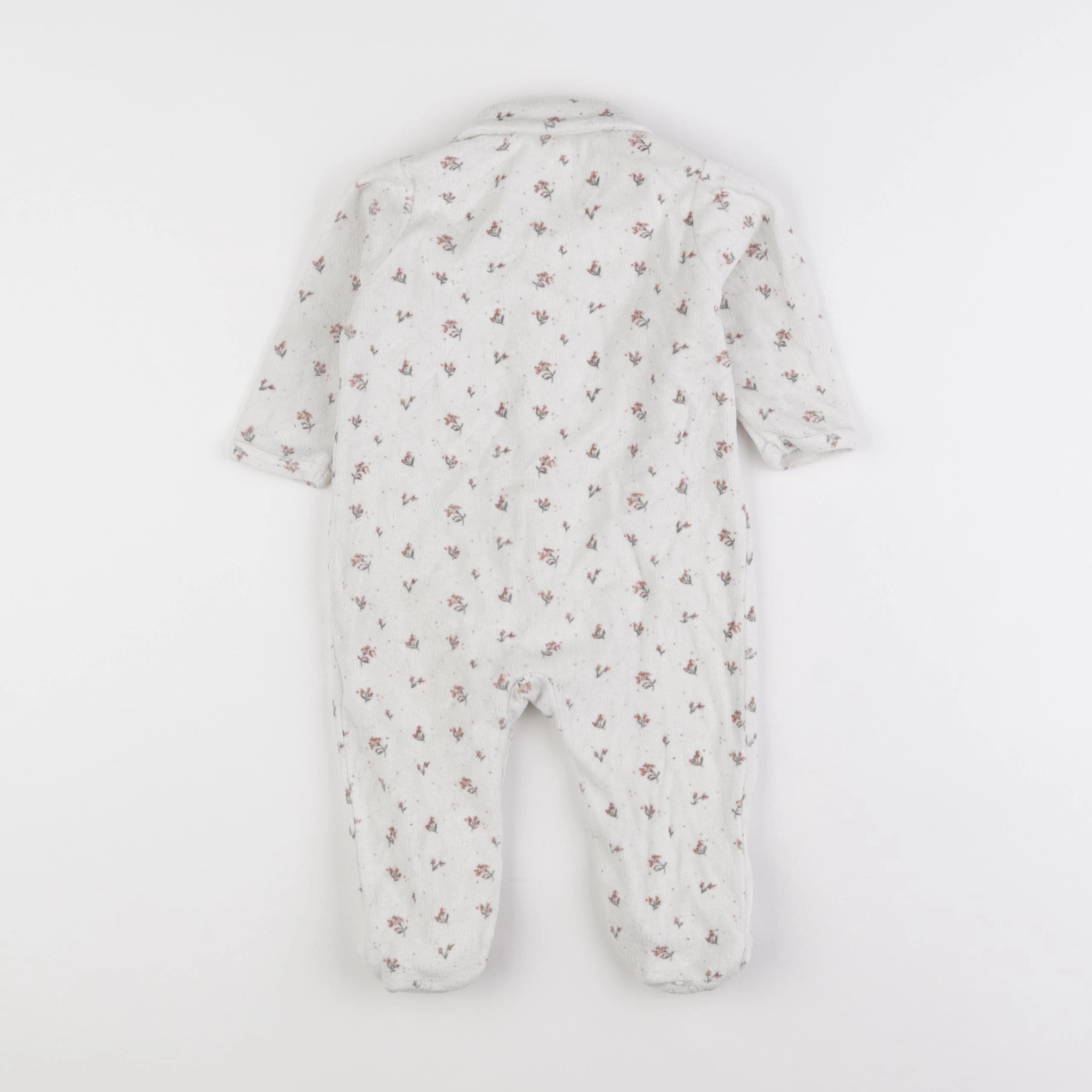 Vertbaudet - pyjama velours blanc - 9 mois