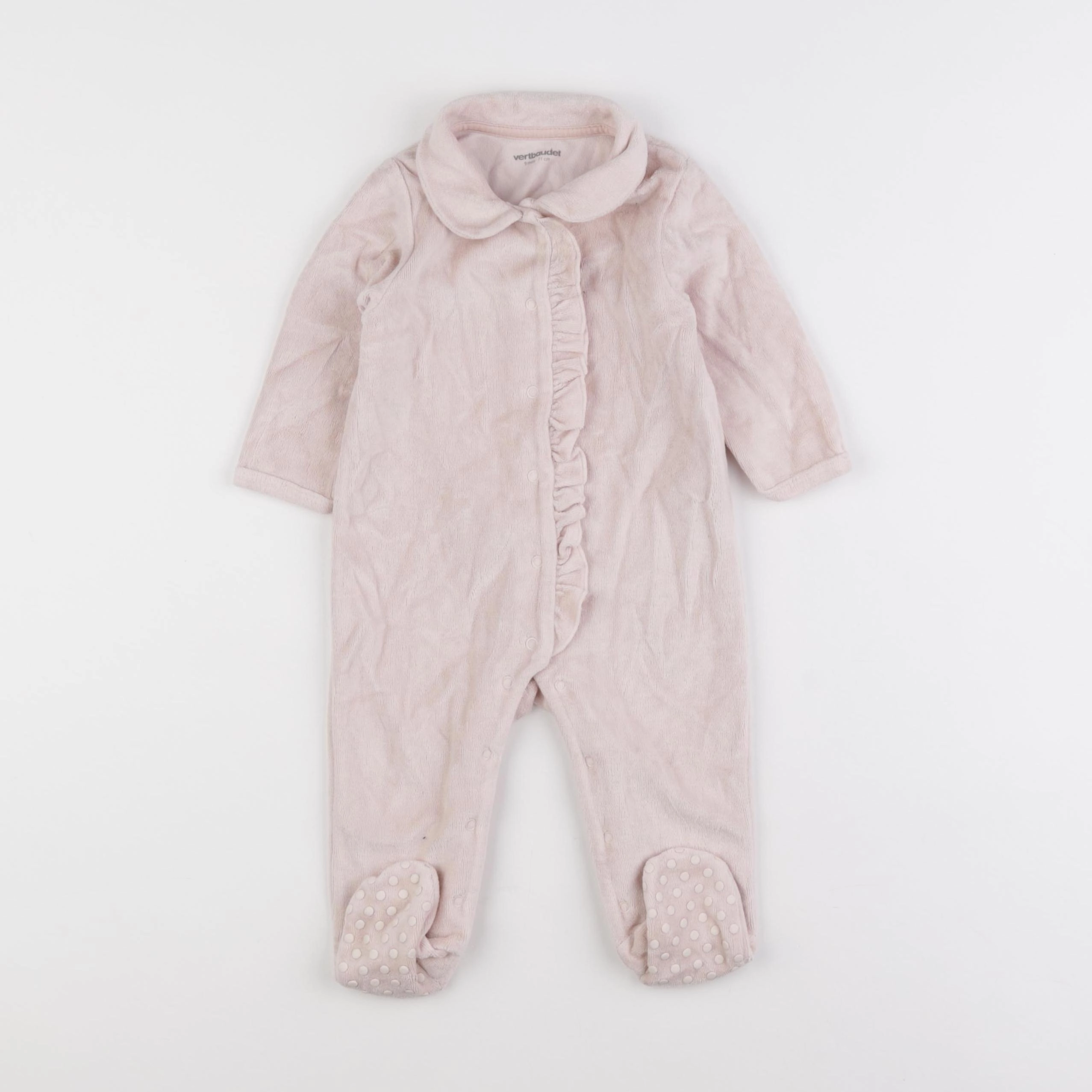 Vertbaudet - pyjama velours rose - 9 mois
