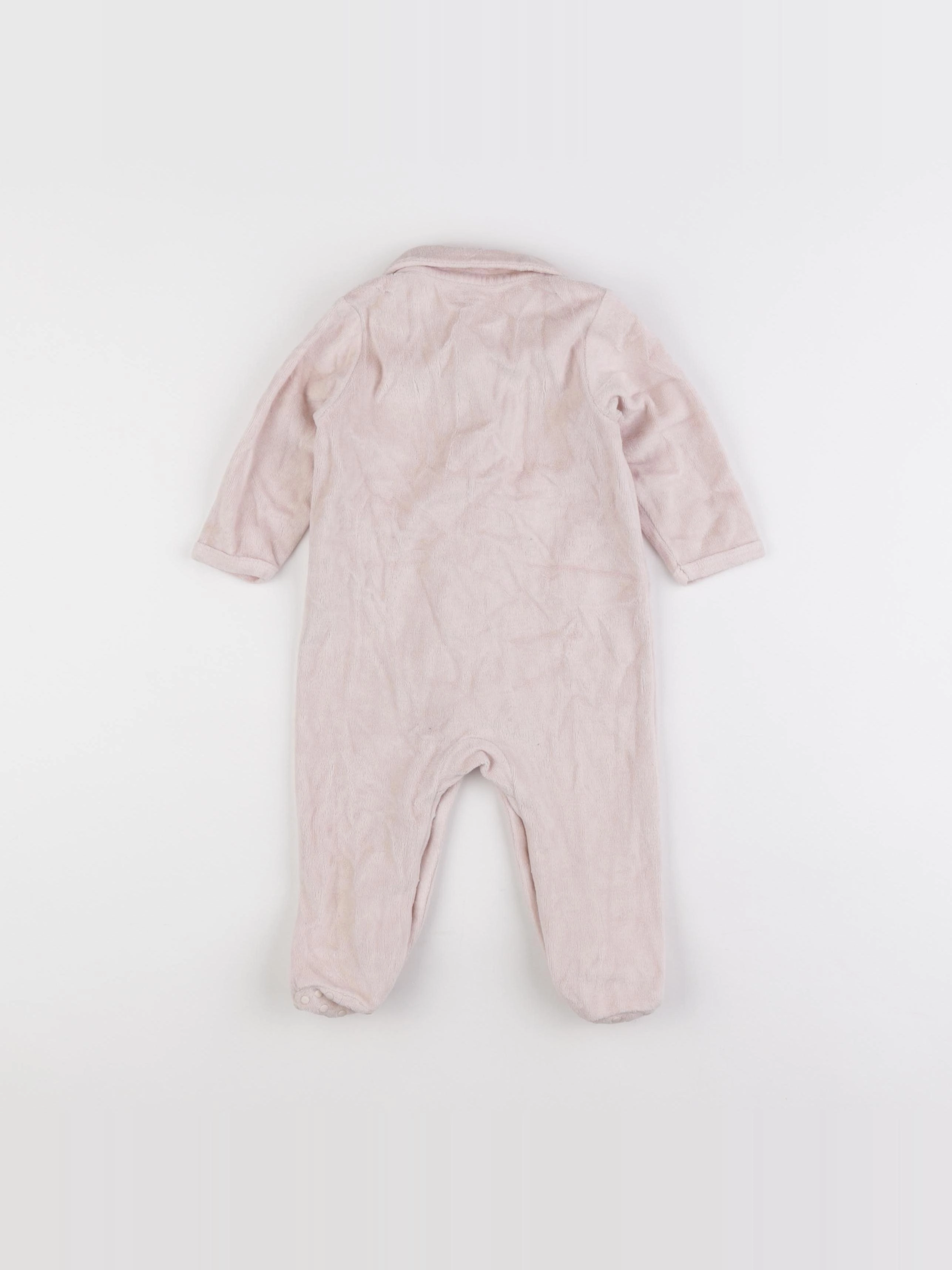 Vertbaudet - pyjama velours rose - 9 mois