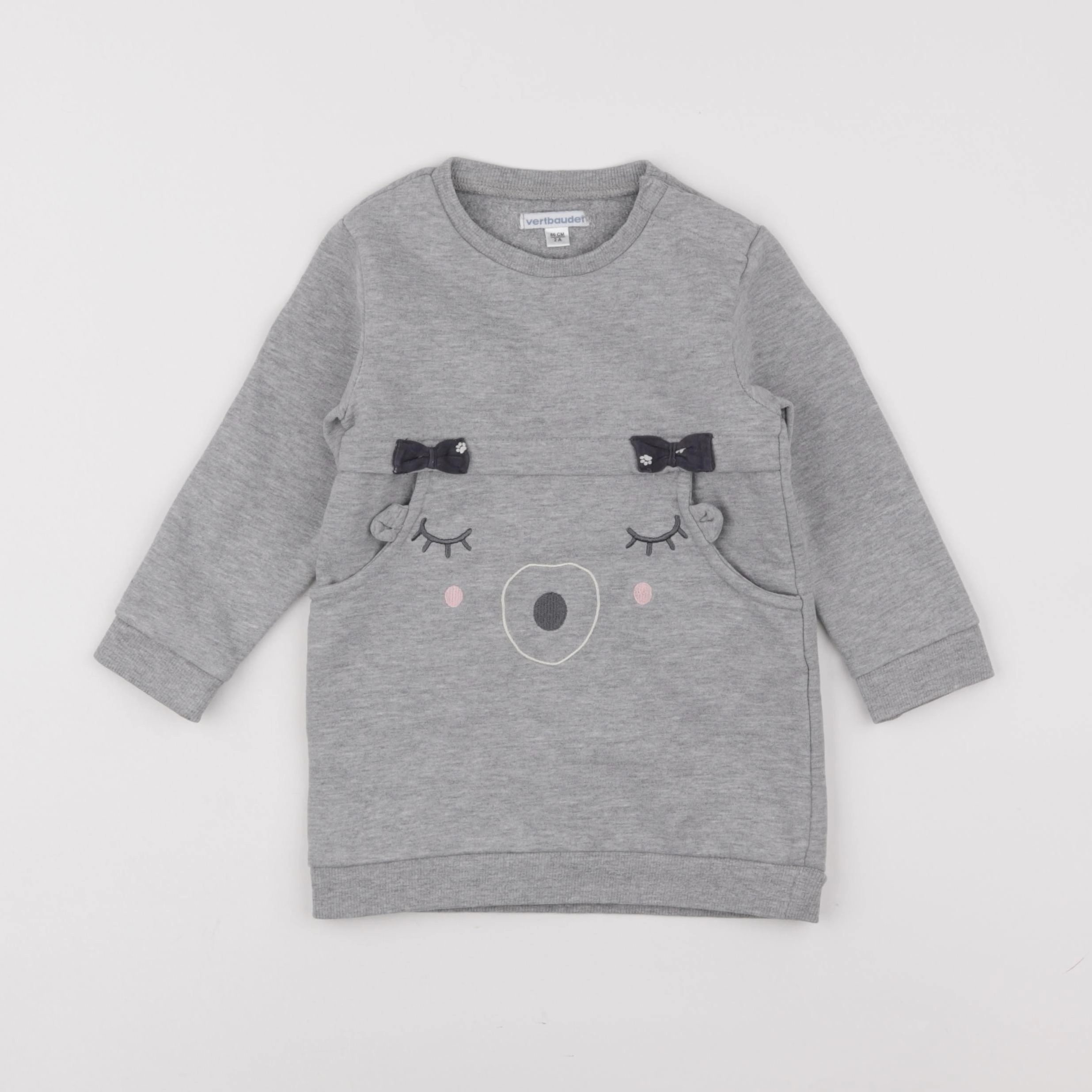 Vertbaudet - robe gris - 2 ans