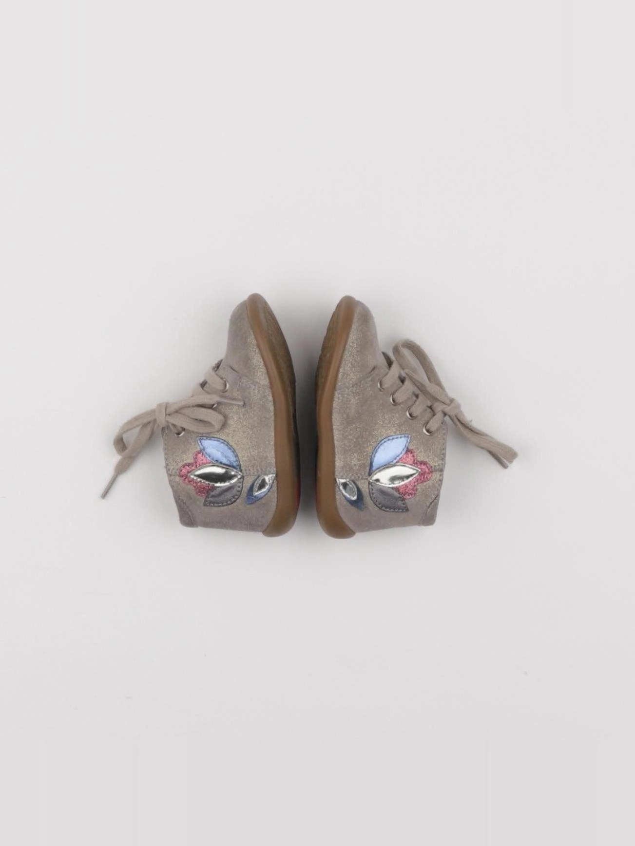 Pom d'Api - bottillons beige, or - pointure 18
