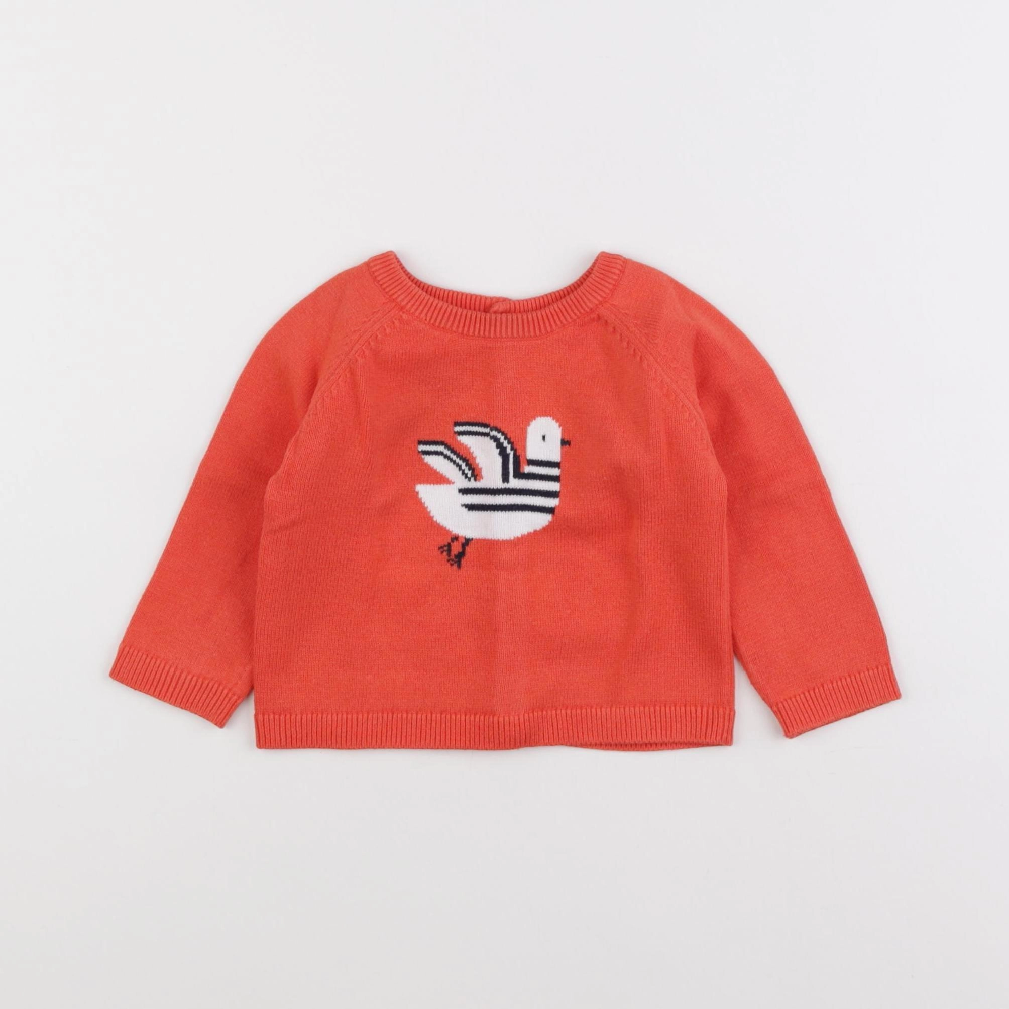 Jacadi - pull orange - 12 mois