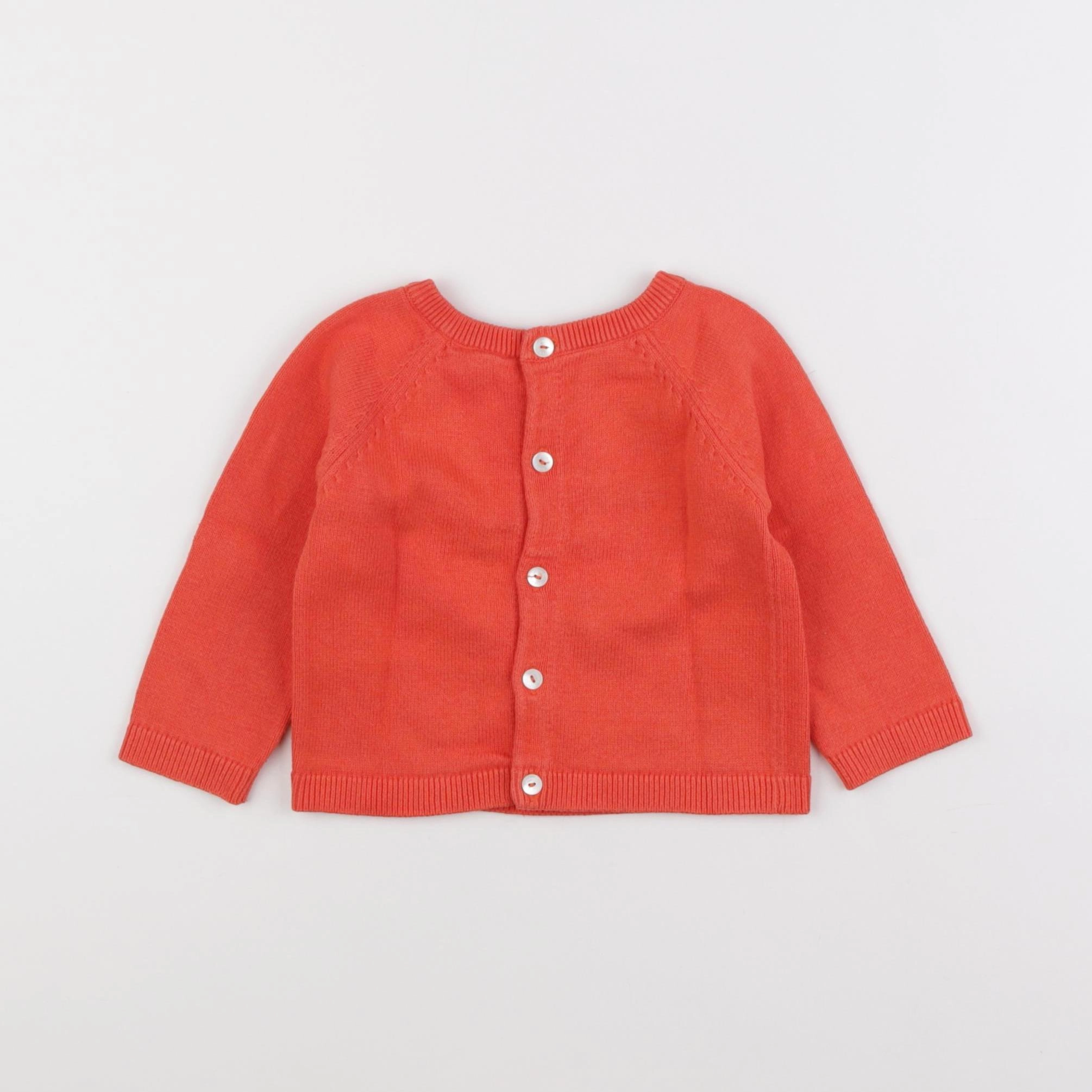 Jacadi - pull orange - 12 mois