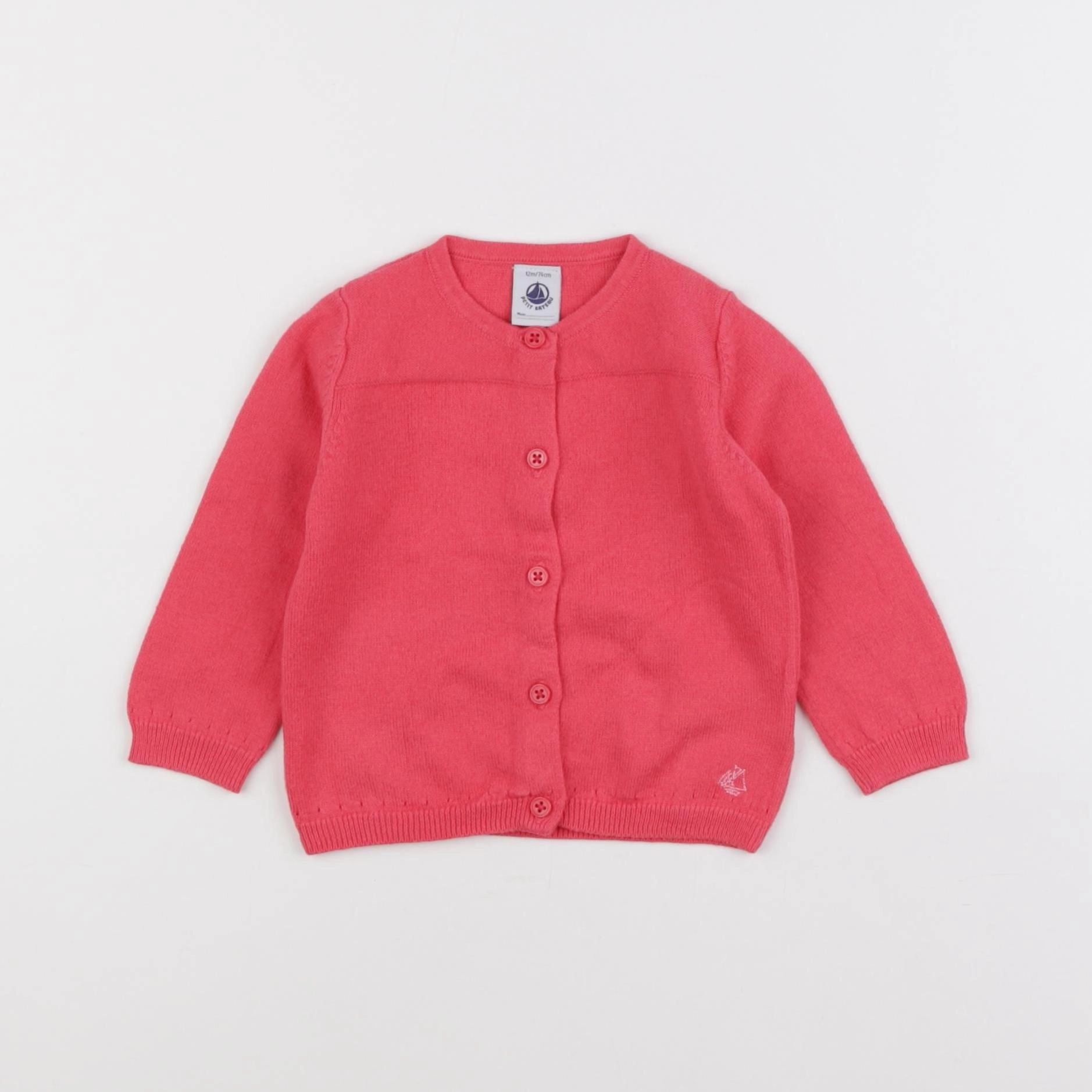 Petit Bateau - gilet rose - 12 mois